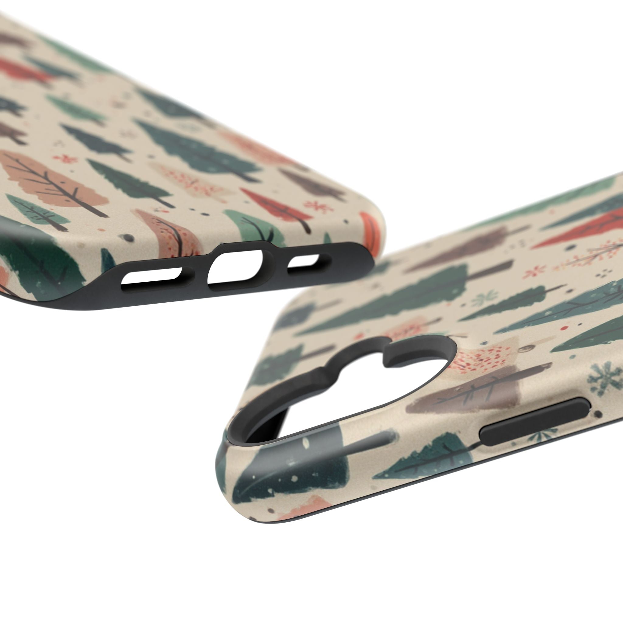 Forest Pattern Magnetic Impact-Resistant Phone Case — Winter Tree Design