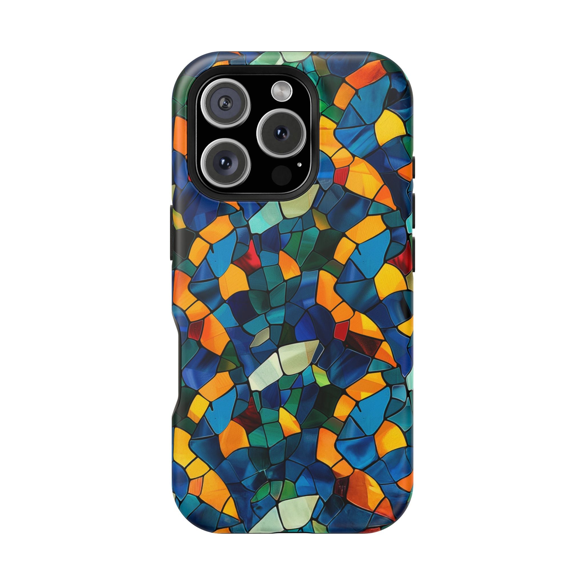 Stained Glass Mosaic Magnetic Impact Phone Case — Durable Protective Cover