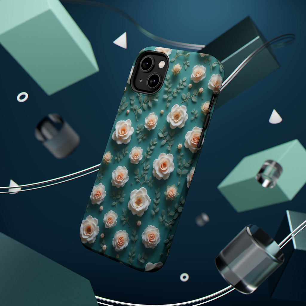 Floral Rose Pattern Magnetic Impact-Resistant Phone Case