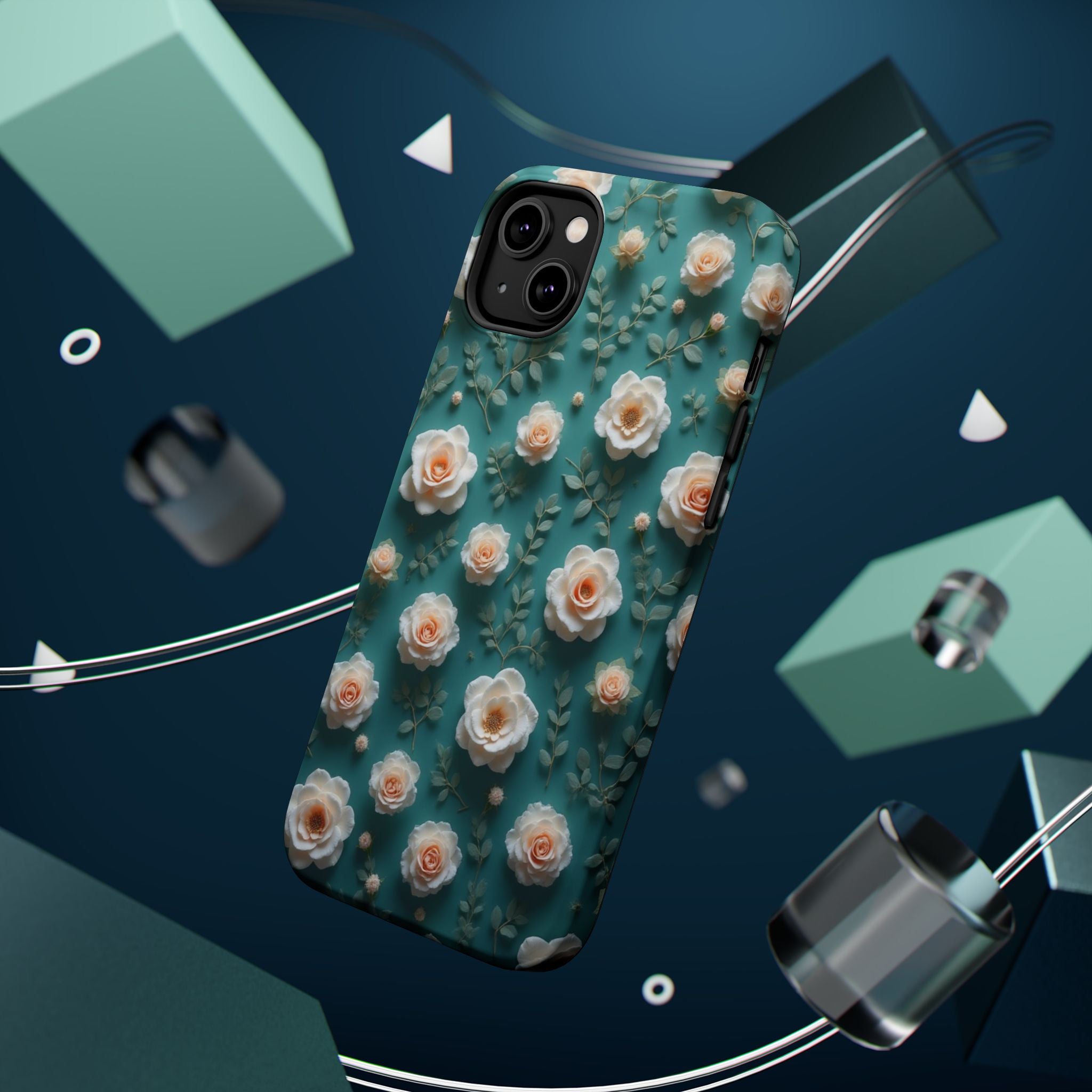 Floral Rose Pattern Magnetic Impact-Resistant Phone Case