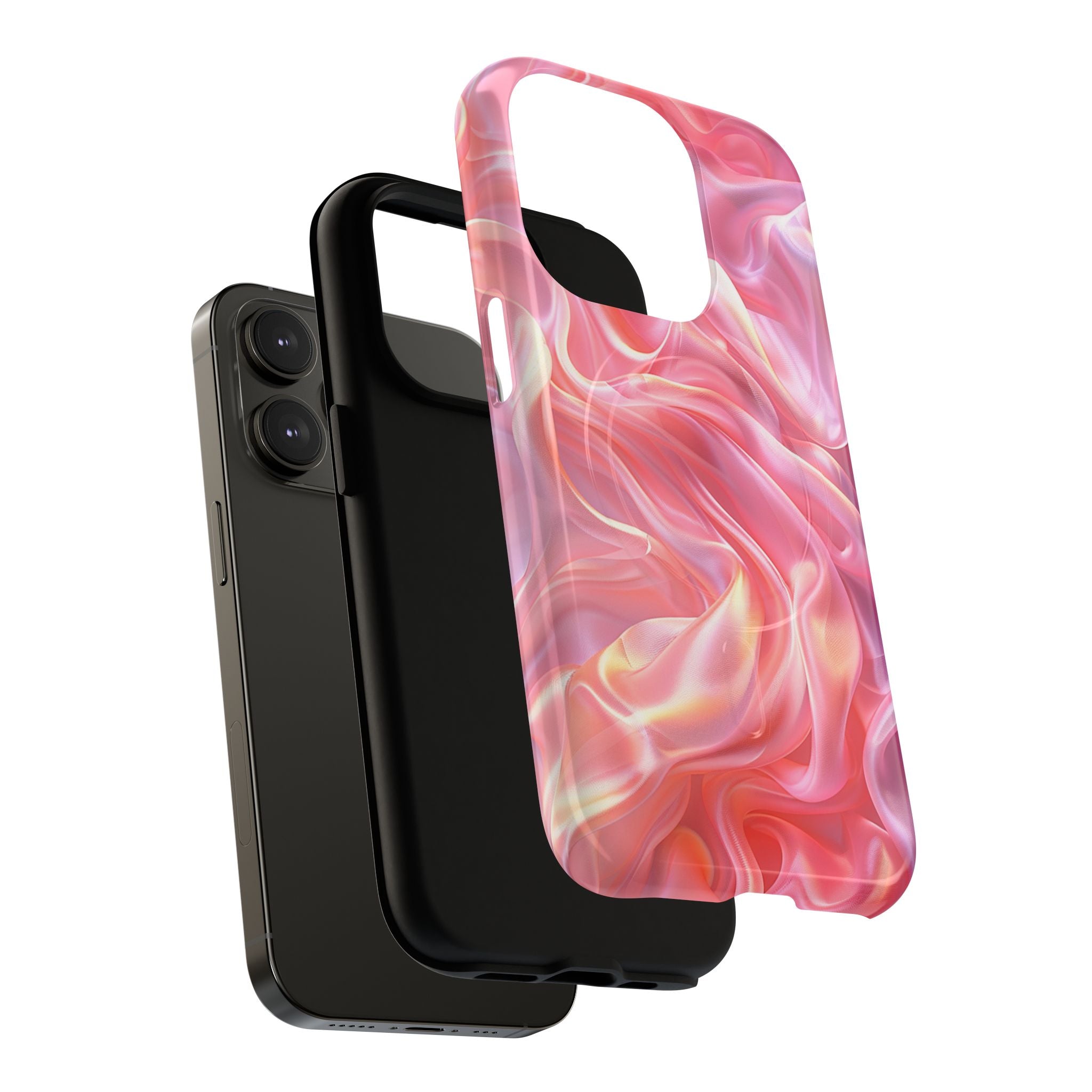 Pink Swirl Tough Magnetic Phone Case — Protective Magnetic iPhone Cover with Iridescent Marble Design
