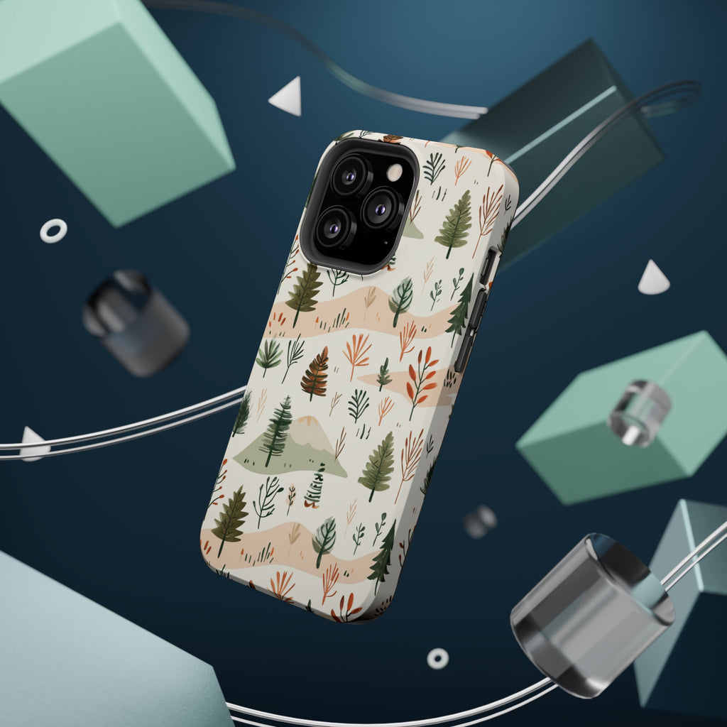 Magnetic Impact-Resistant Phone Case — Woodland Trees Pattern