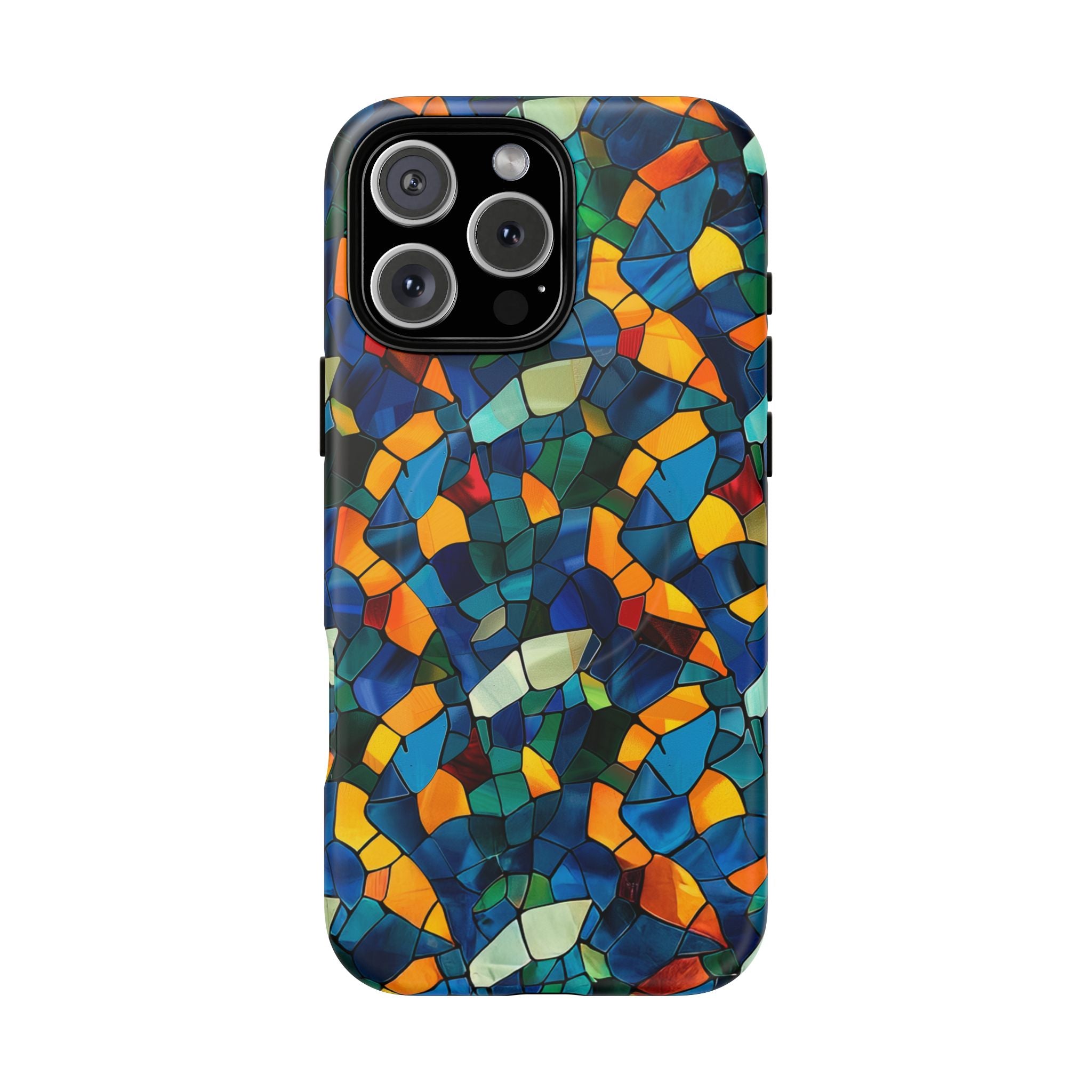 Stained Glass Mosaic Tough Magnetic Phone Case — Vibrant Abstract Protective Cover