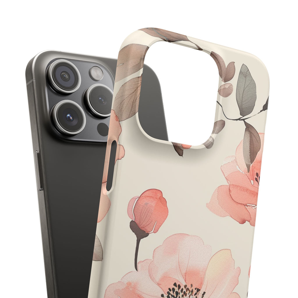 Floral Snap Phone Case — Blush Watercolor Poppies
