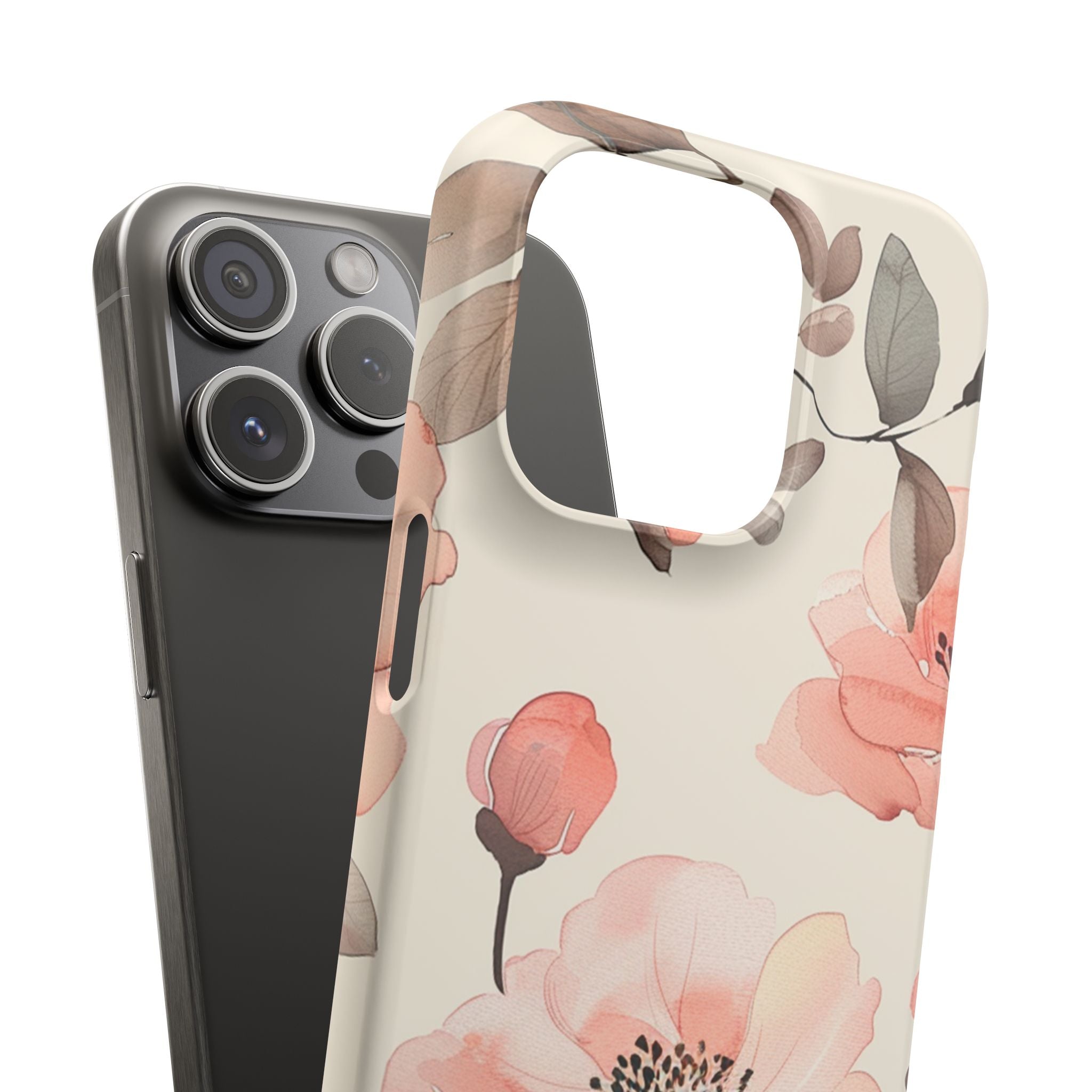 Floral Snap Phone Case — Blush Watercolor Poppies