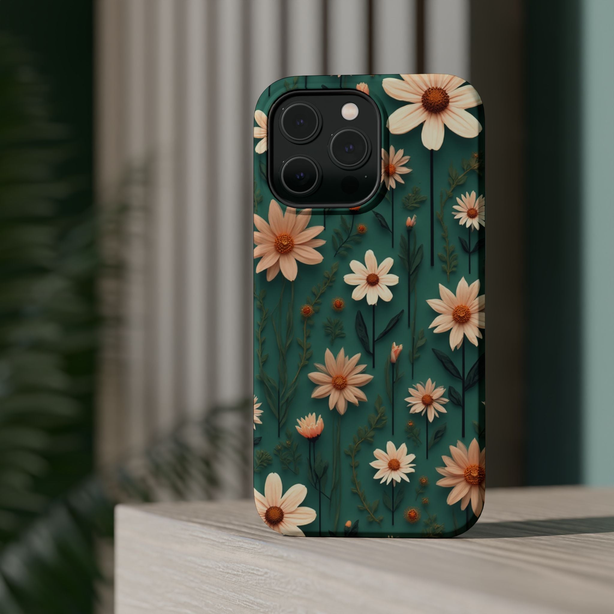 Floral Daisy Magnetic Impact-Resistant Phone Case
