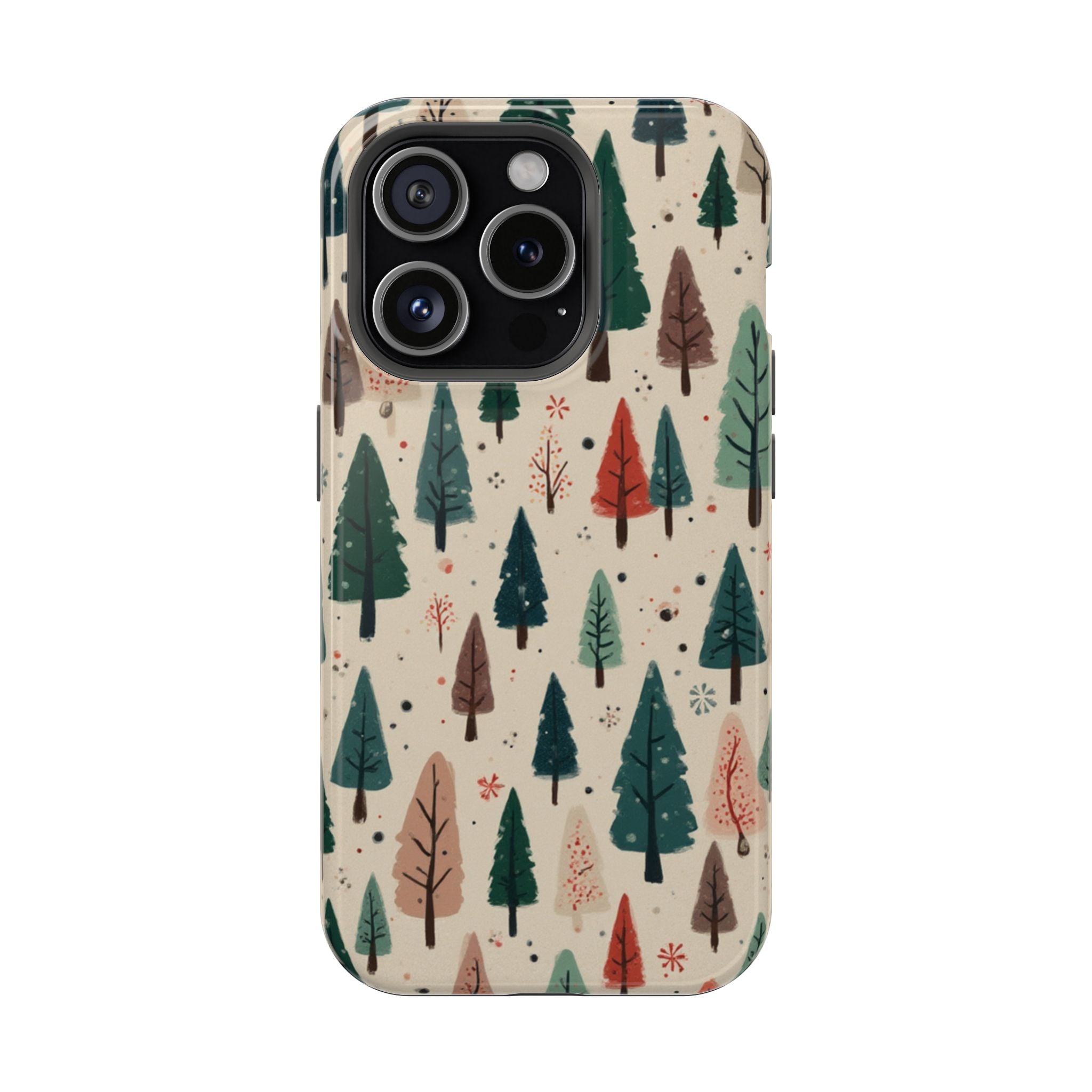 Forest Pattern Magnetic Impact-Resistant Phone Case — Winter Tree Design