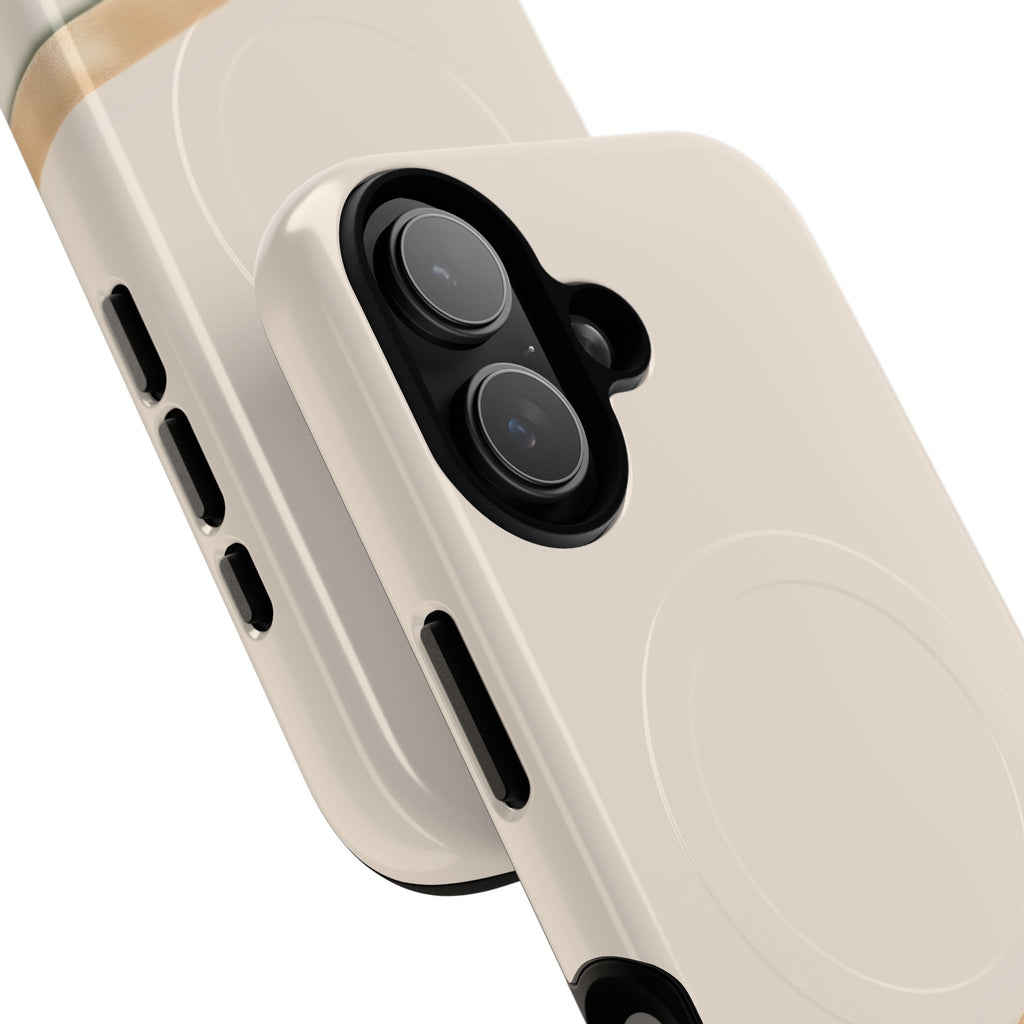 MagSafe Tough Phone Case — Sleek Sandstone with Gold Accent
