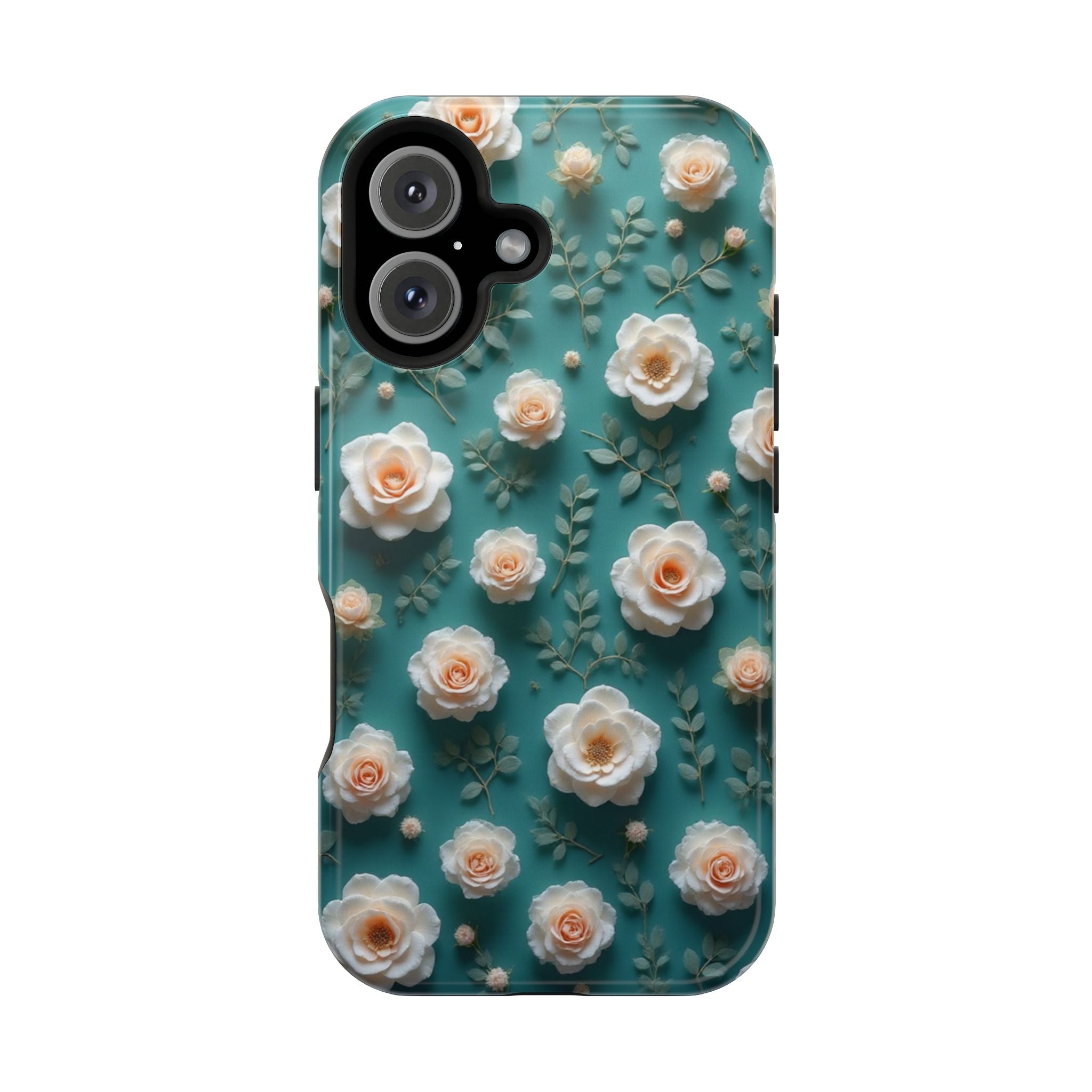 Floral Rose Pattern Magnetic Impact-Resistant Phone Case