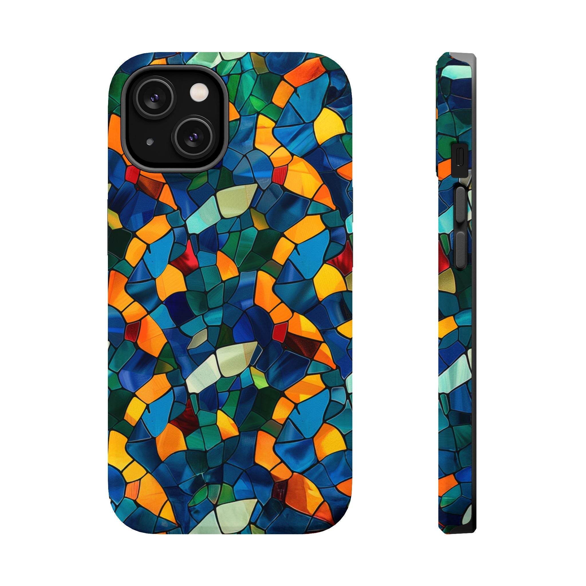 Stained Glass Mosaic Magnetic Impact Phone Case — Durable Protective Cover