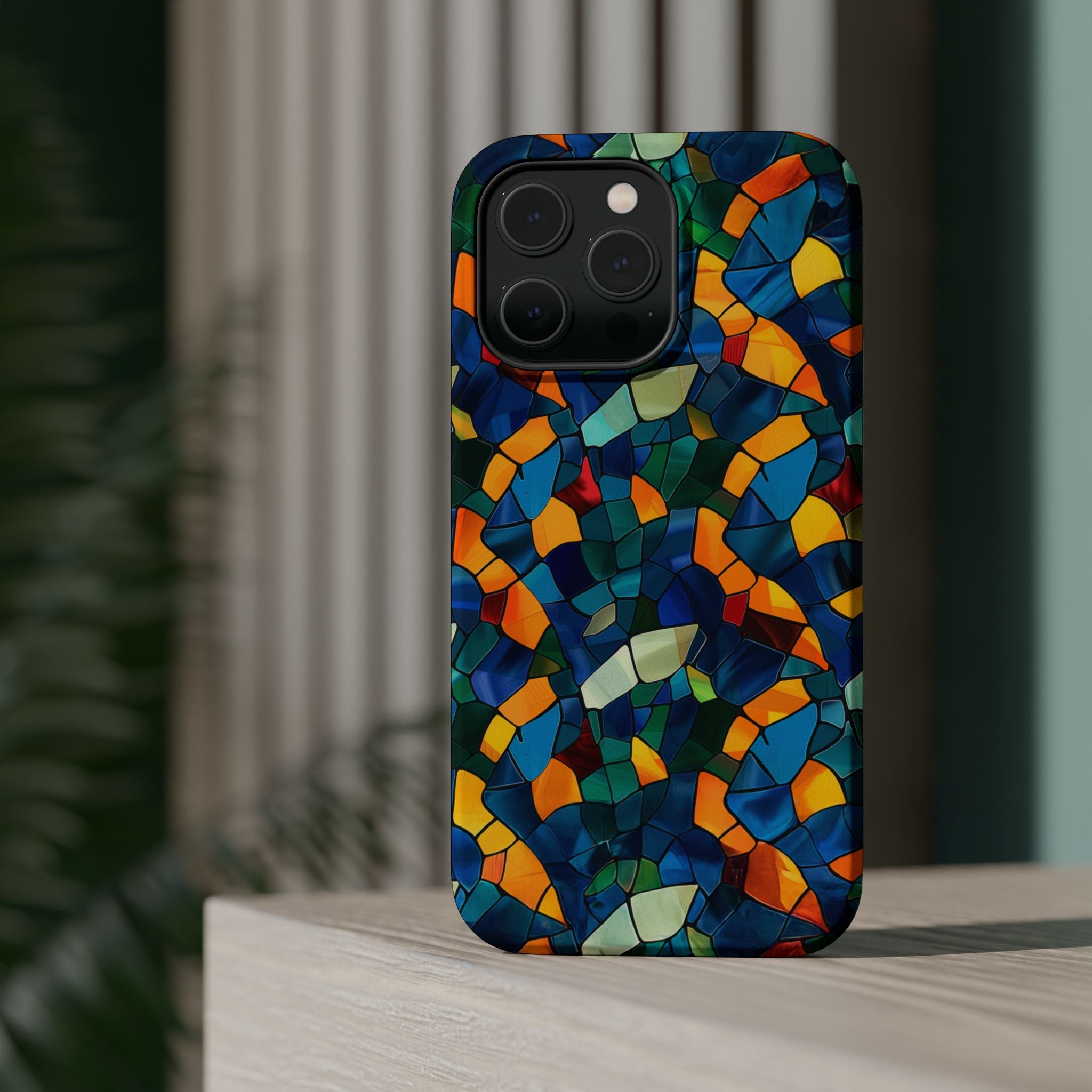 Stained Glass Mosaic Magnetic Impact Phone Case — Durable Protective Cover