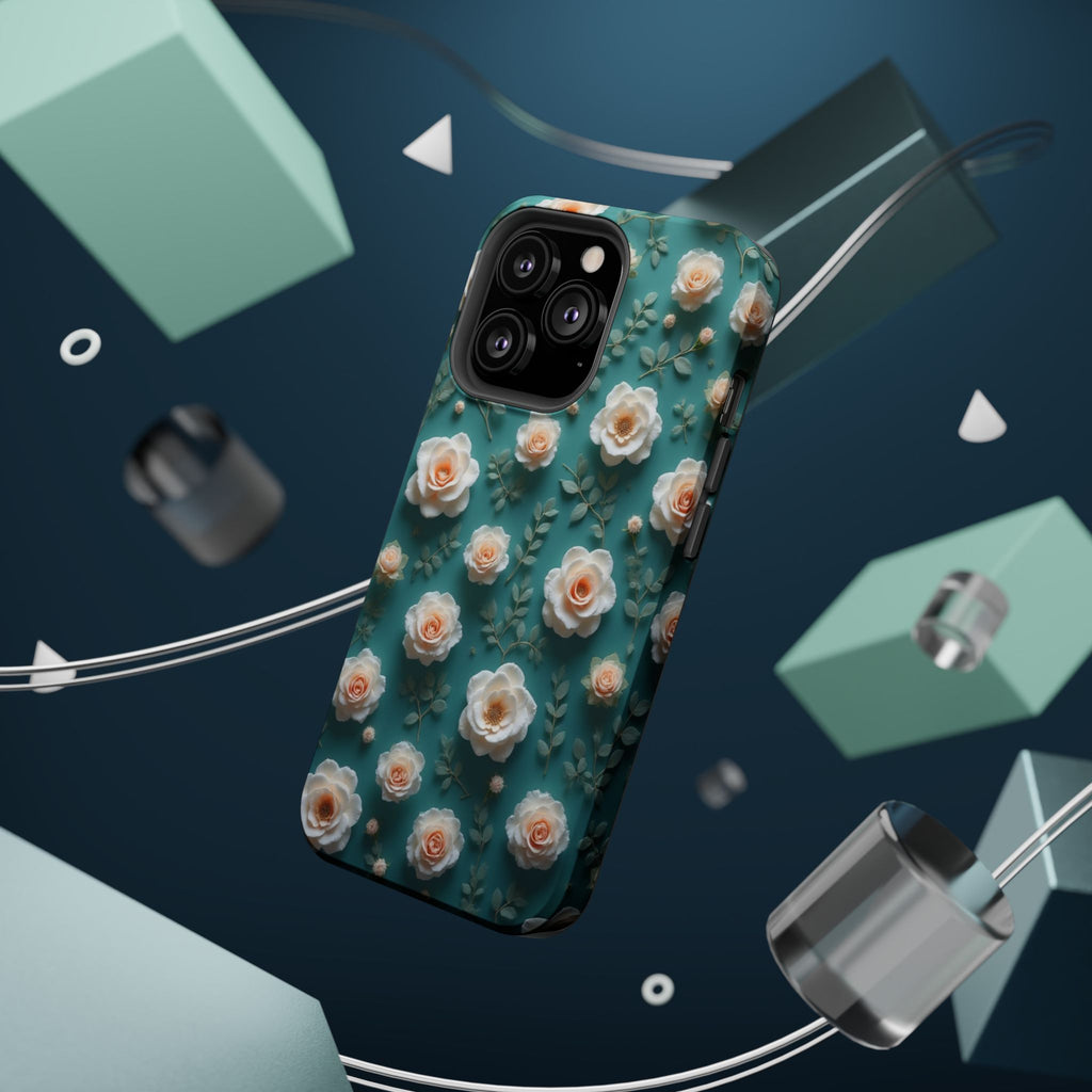 Floral Rose Pattern Magnetic Impact-Resistant Phone Case