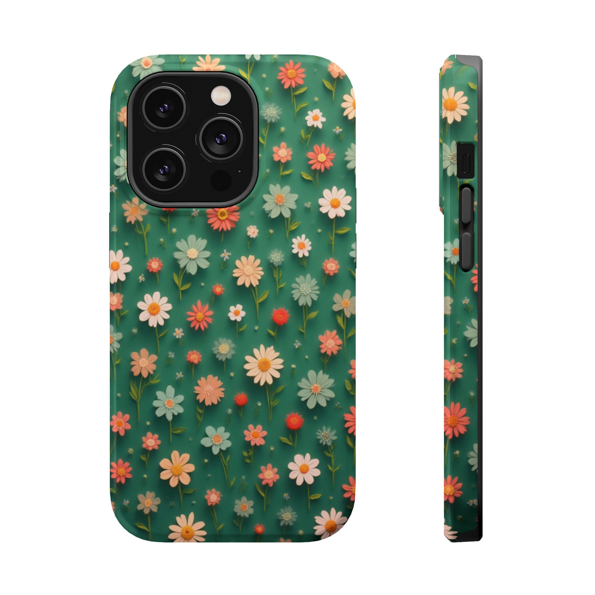 Floral Daisy Magnetic Impact-Resistant Phone Case