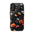 Magnetic Tough Case — Dark Floral Meadow with Moon & Daisies