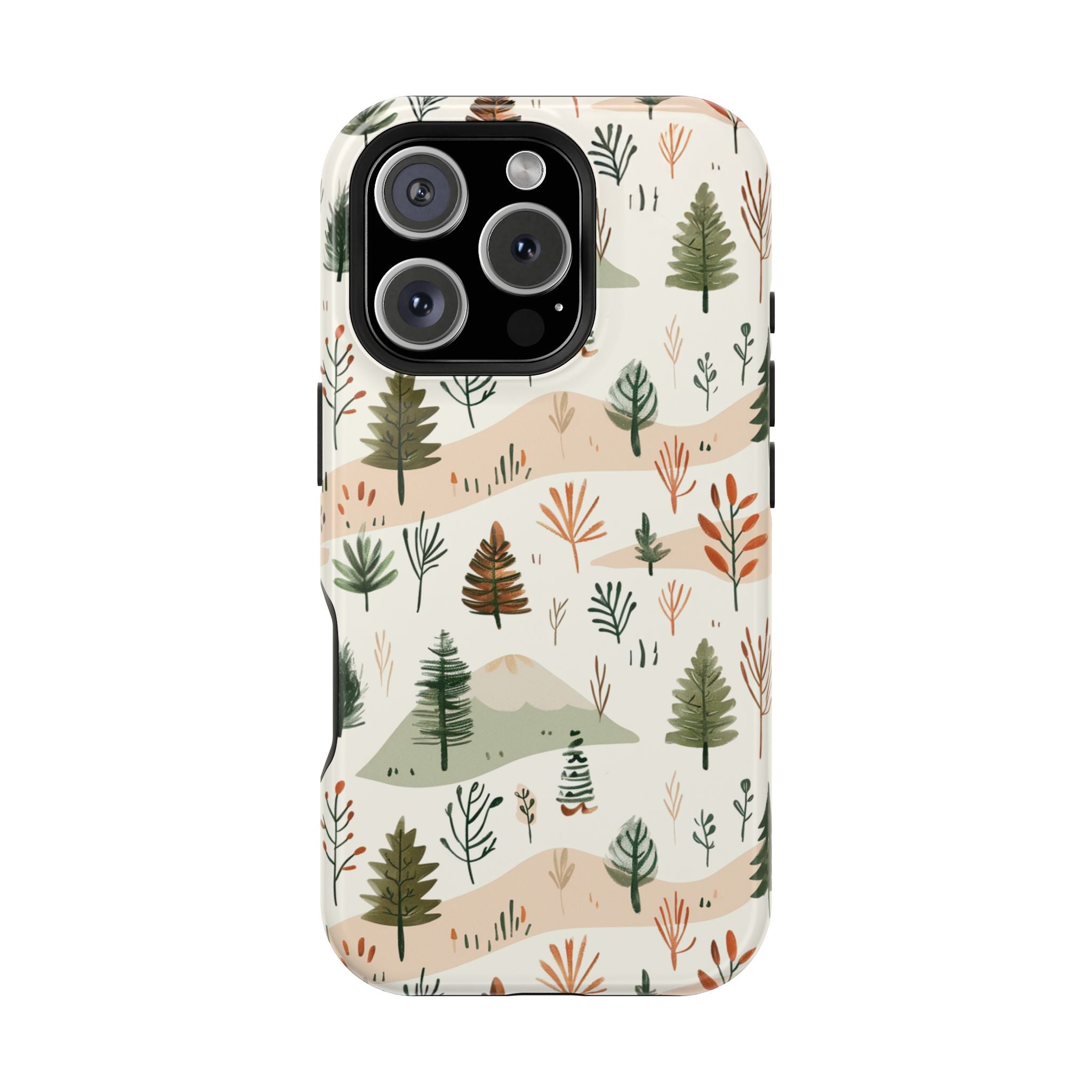 Magnetic Impact-Resistant Phone Case — Woodland Trees Pattern