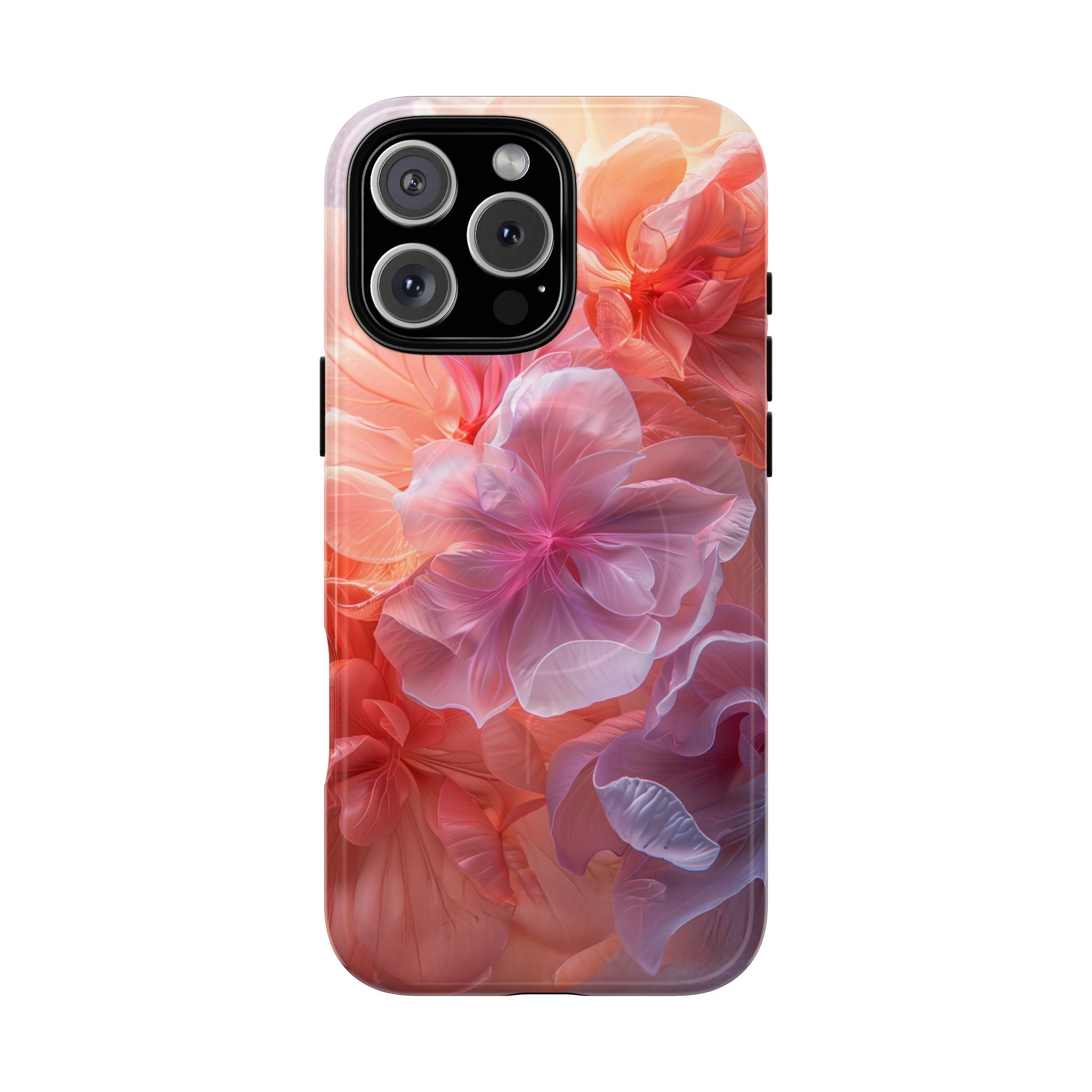 Floral Dream Tough Magnetic Phone Case — Pink Peach Petal Design
