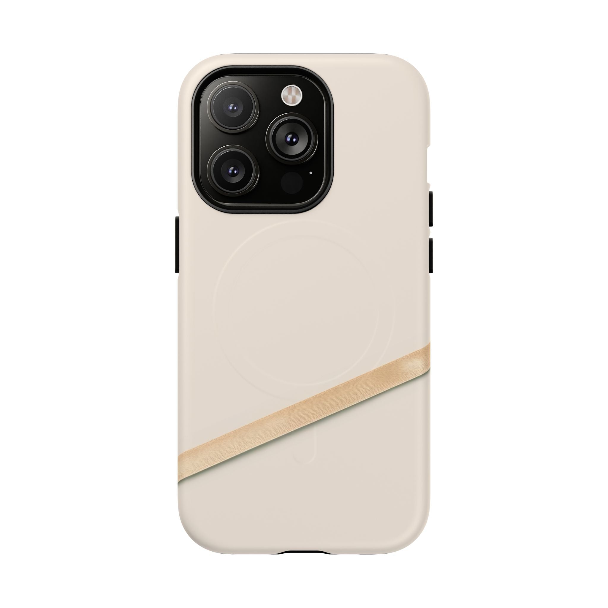 MagSafe Tough Phone Case — Sleek Sandstone with Gold Accent