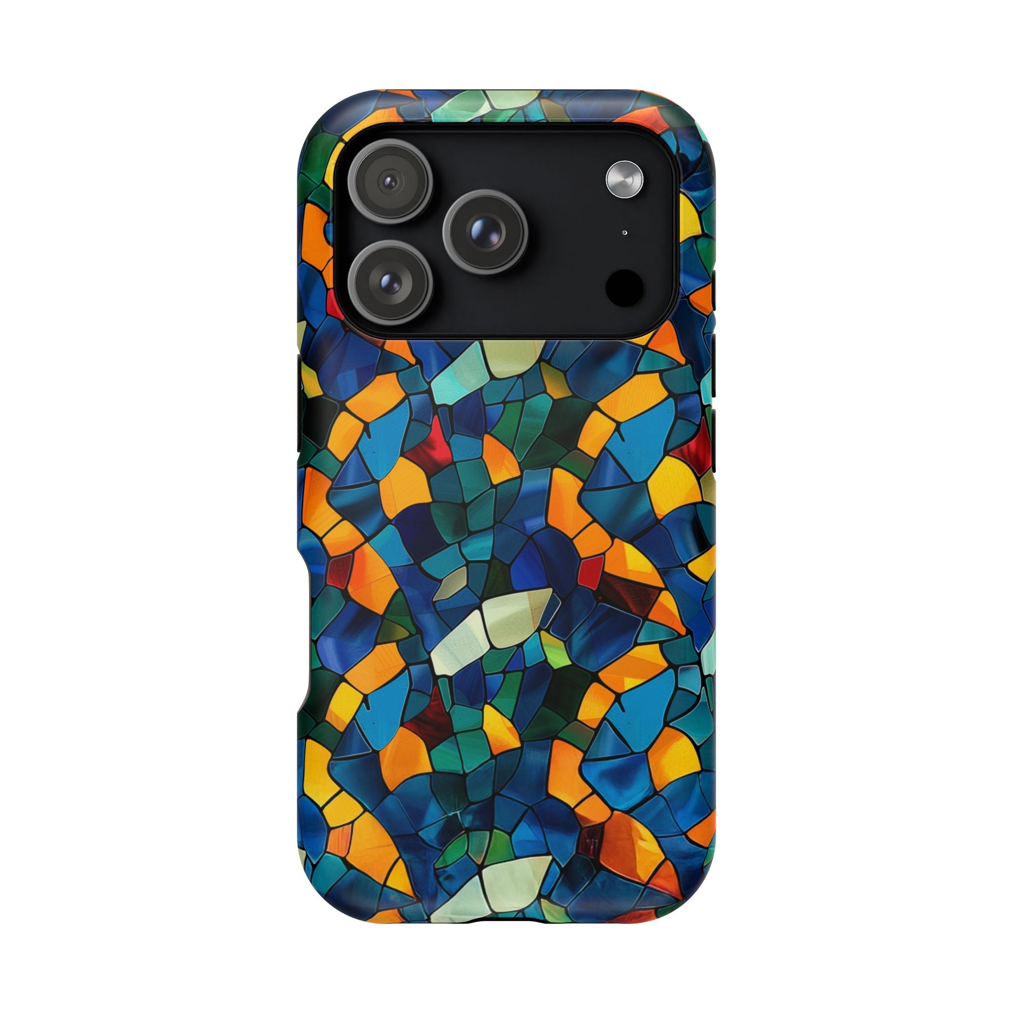 Stained Glass Mosaic Magnetic Impact Phone Case — Durable Protective Cover