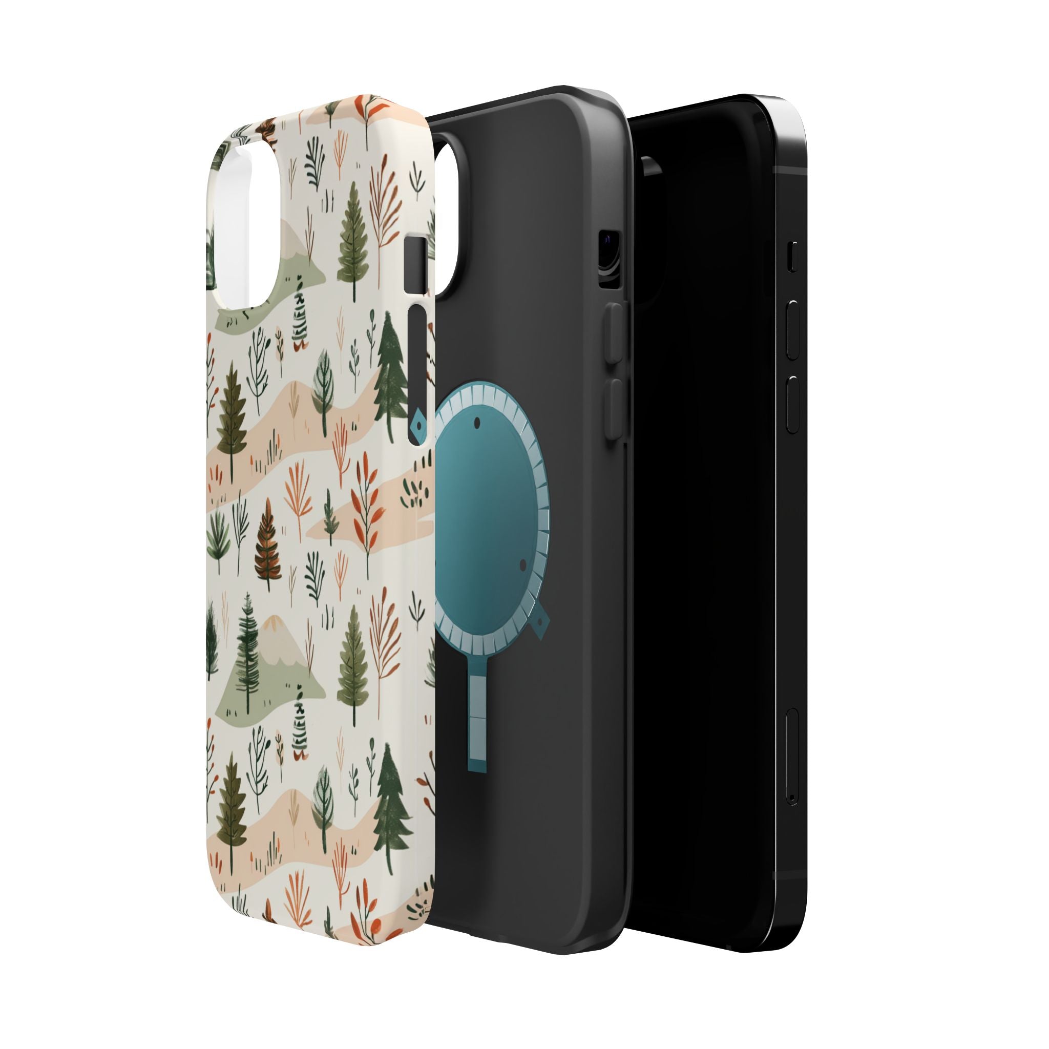 Magnetic Impact-Resistant Phone Case — Woodland Trees Pattern
