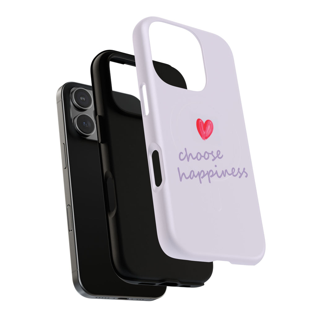 Tough Magnetic Case — "Choose Happiness" Heart Phone Cover