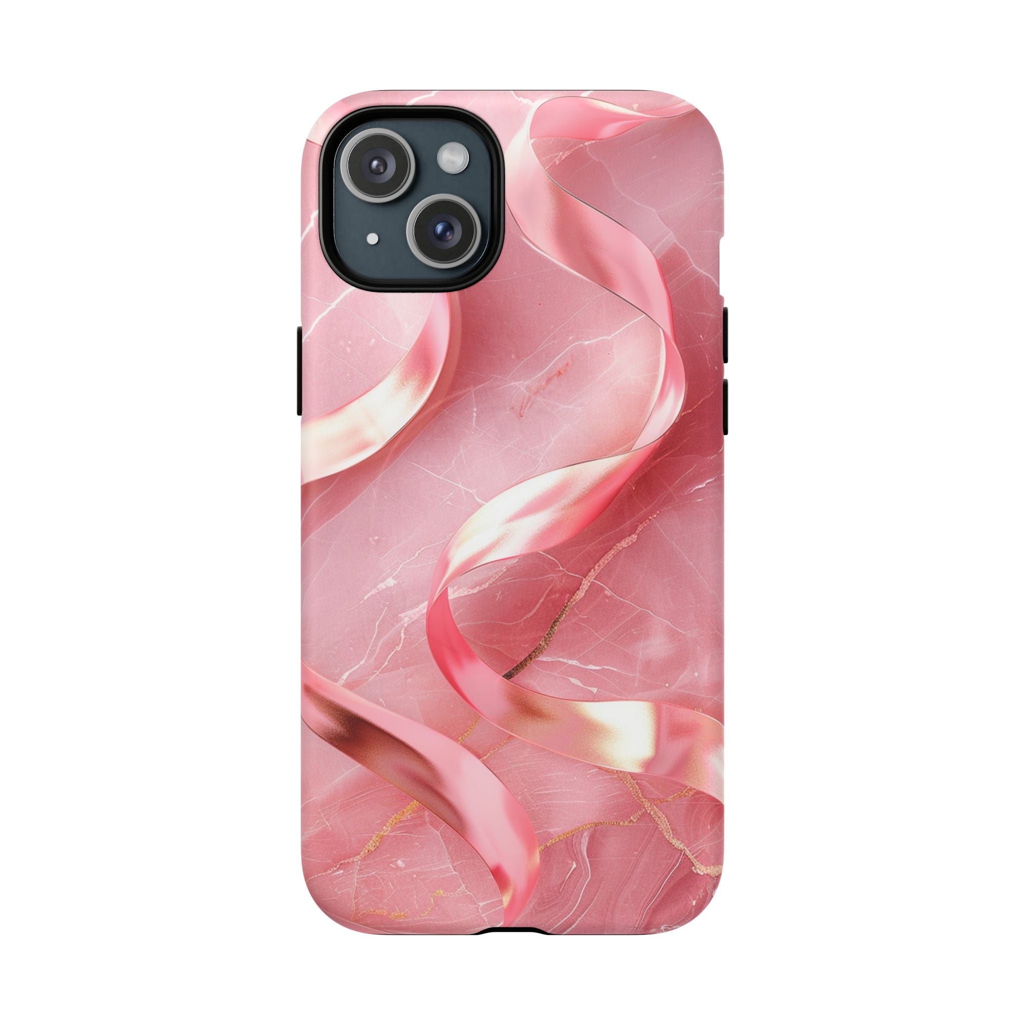 Pink Marble Tough Magnetic Phone Case — Abstract Rose Swirl Magnetic iPhone Cover