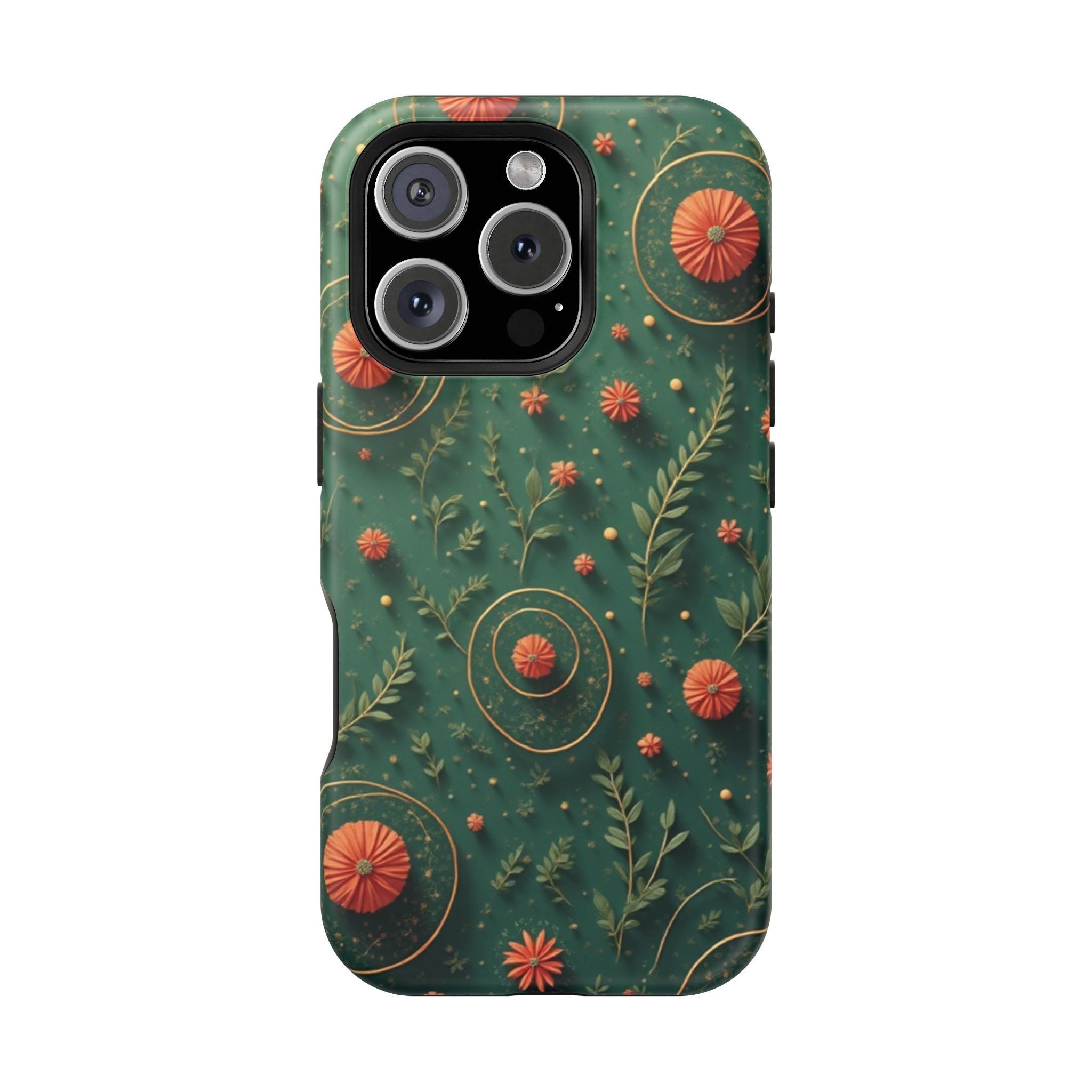 Floral Green Magnetic Impact Phone Case — Protective Botanical Design