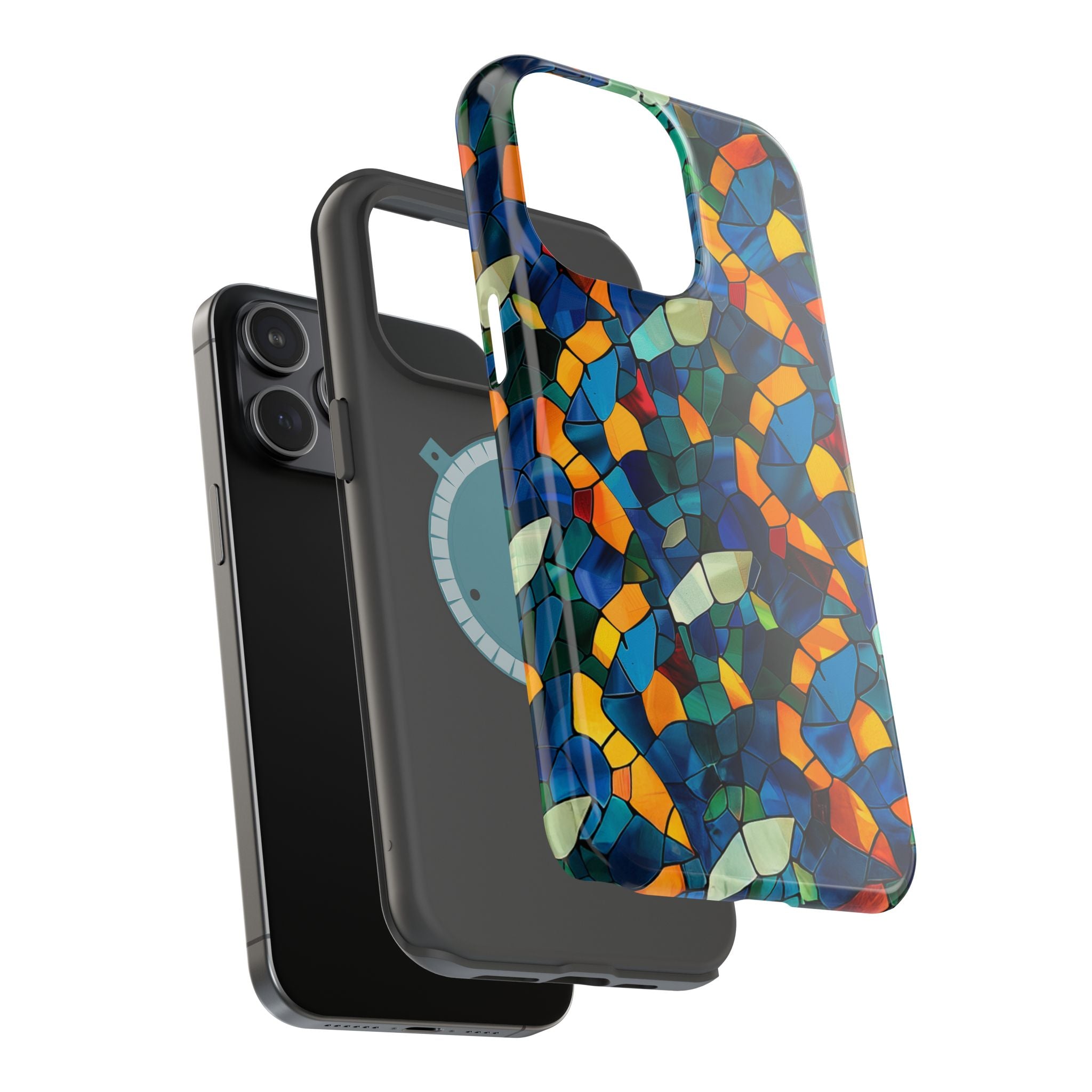 Stained Glass Mosaic Magnetic Impact Phone Case — Durable Protective Cover