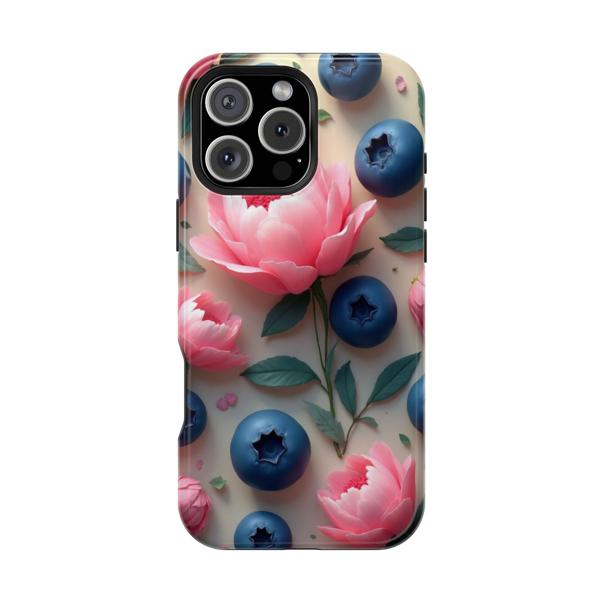 Floral Blueberry Phone Case — Magnetic Impact-Resistant