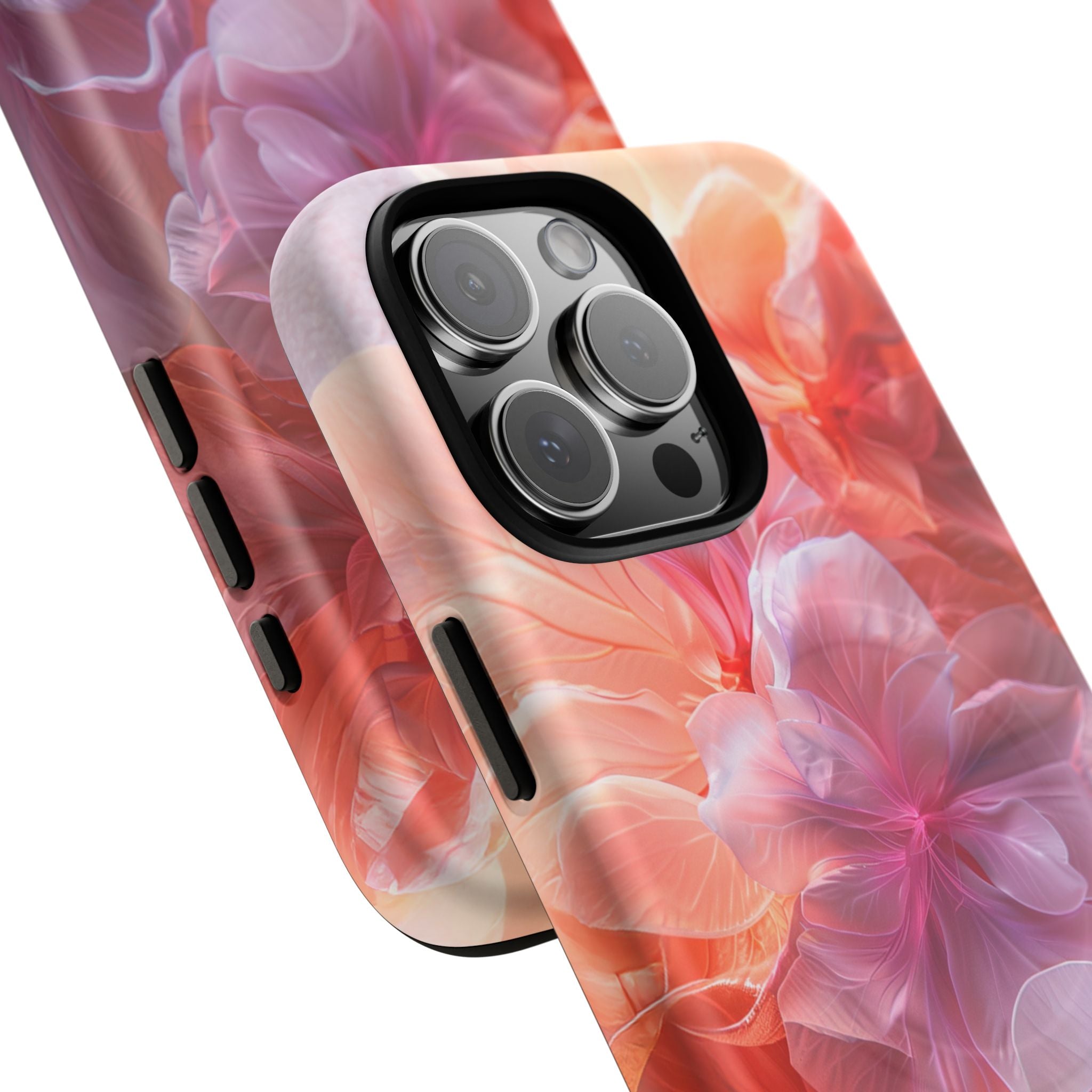 Floral Dream Tough Magnetic Phone Case — Pink Peach Petal Design