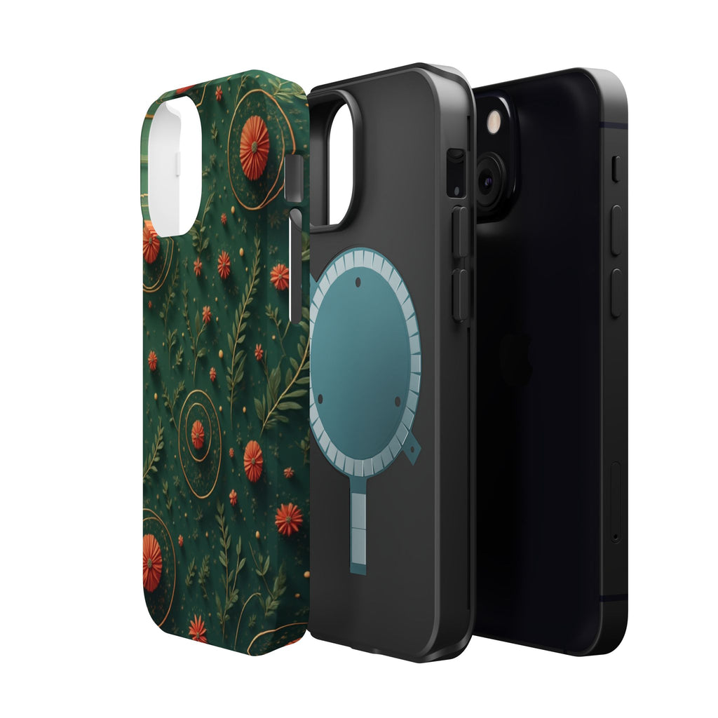 Floral Green Magnetic Impact Phone Case — Protective Botanical Design