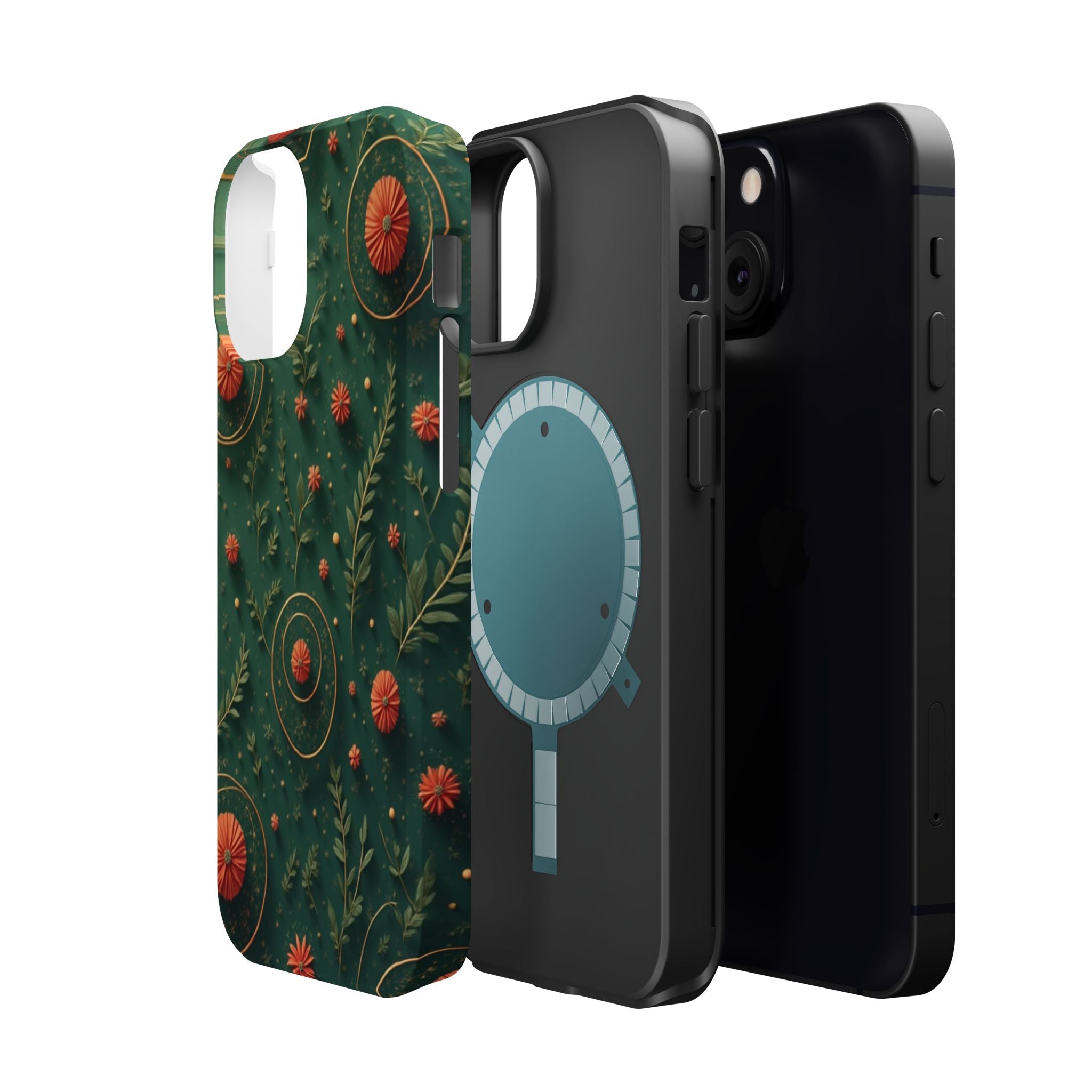 Floral Green Magnetic Impact Phone Case — Protective Botanical Design