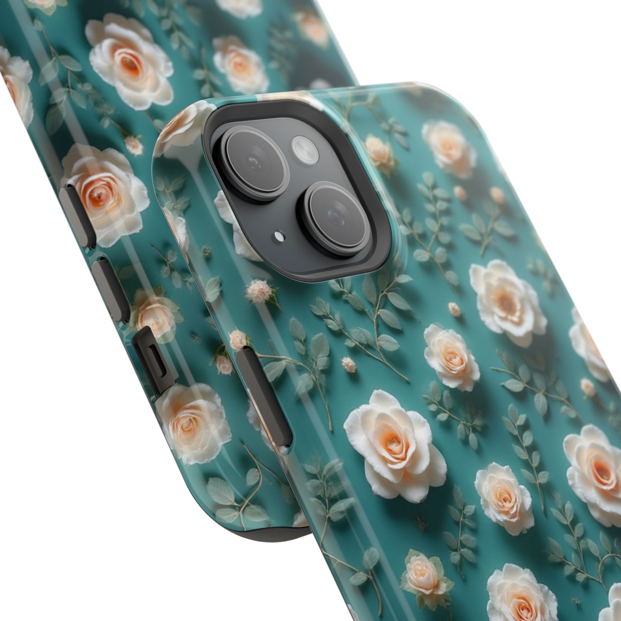 Floral Rose Pattern Magnetic Impact-Resistant Phone Case