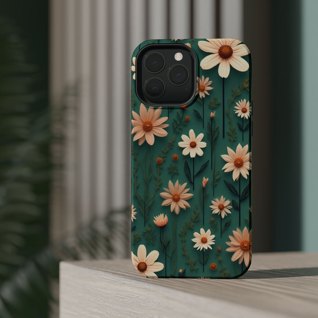 Floral Daisy Magnetic Impact-Resistant Phone Case