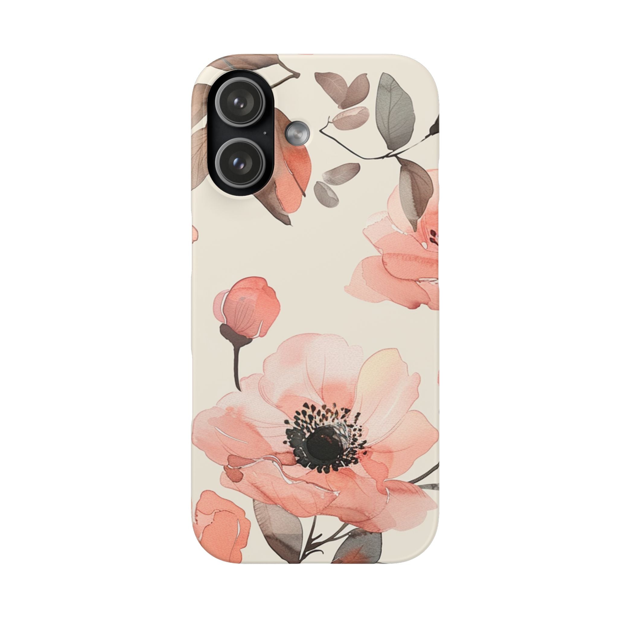 Floral Snap Phone Case — Blush Watercolor Poppies