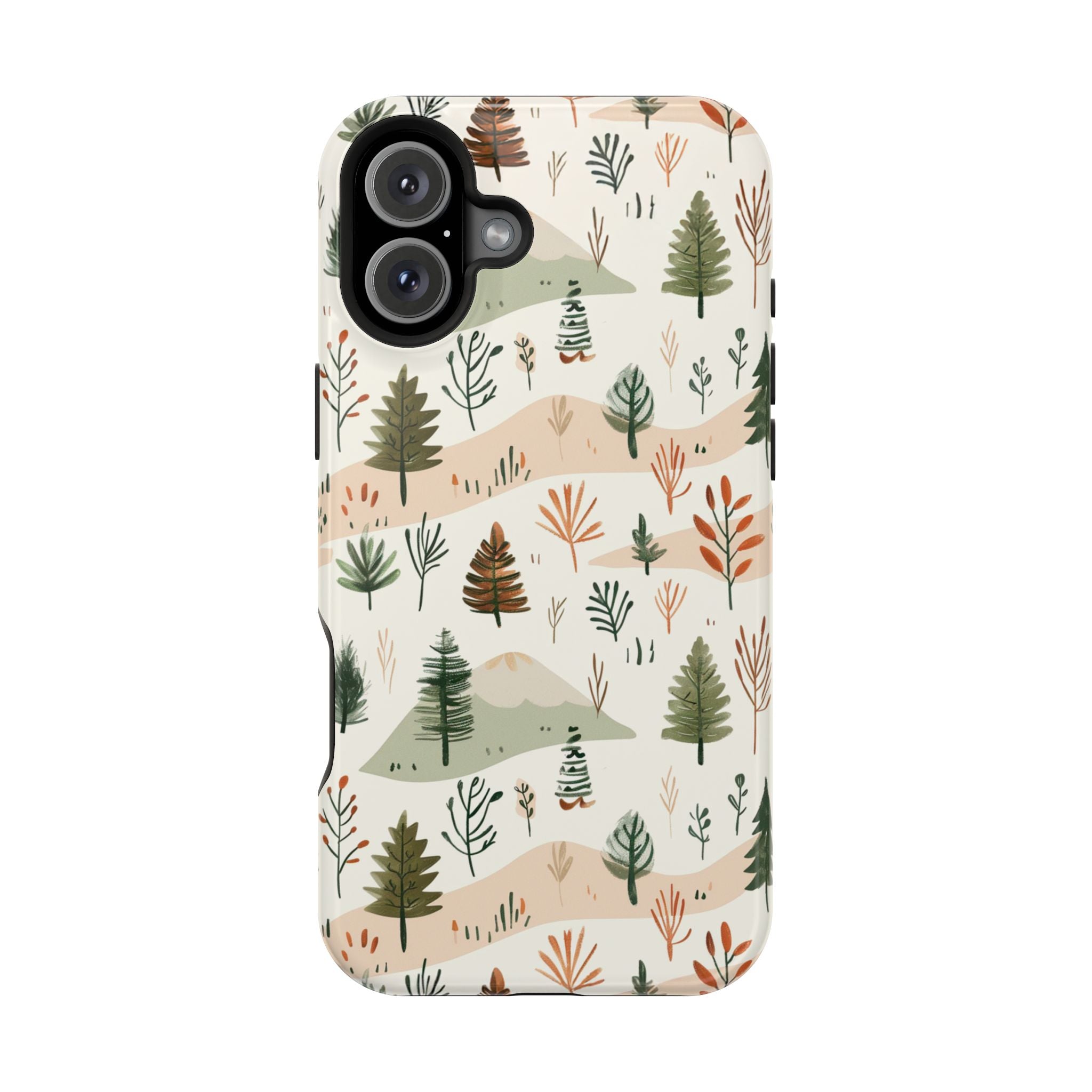 Magnetic Impact-Resistant Phone Case — Woodland Trees Pattern