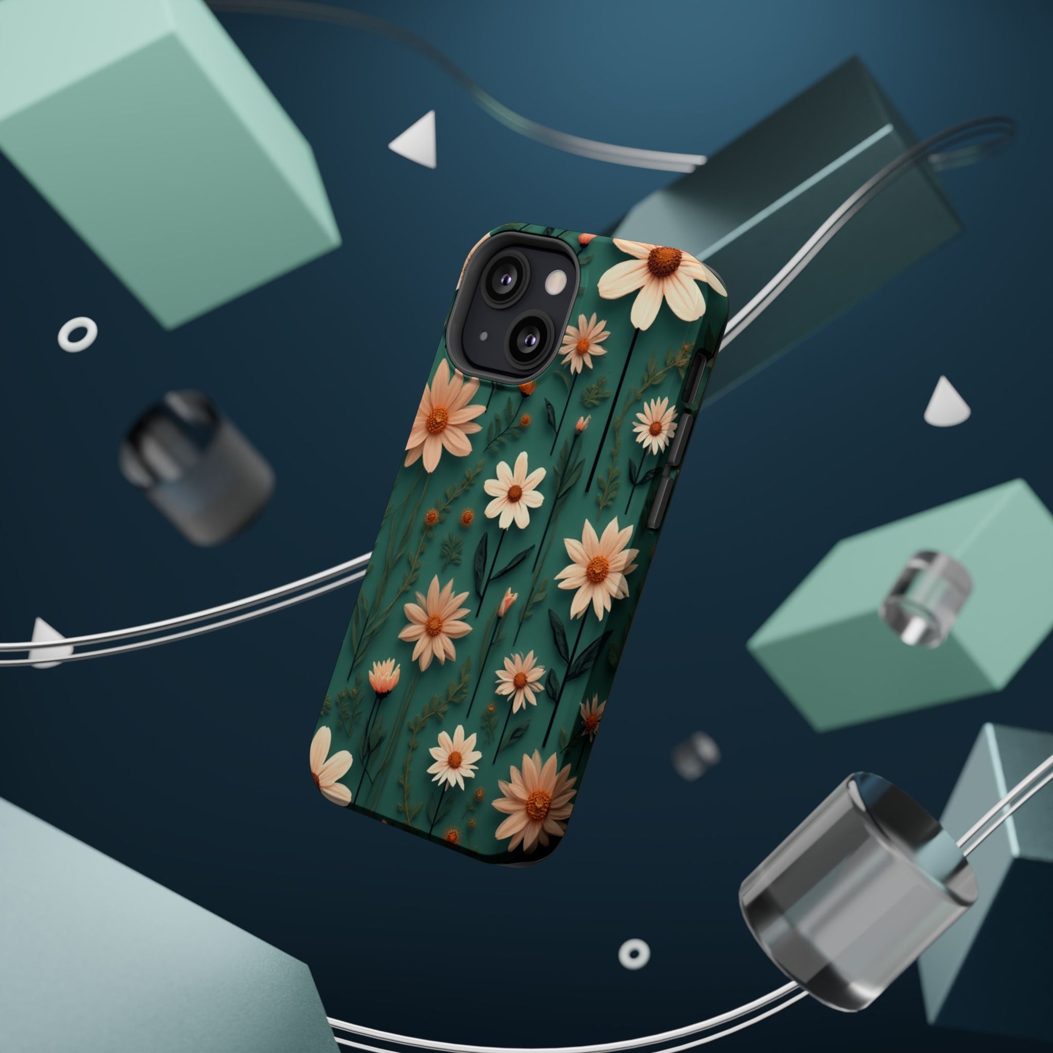Floral Daisy Magnetic Impact-Resistant Phone Case