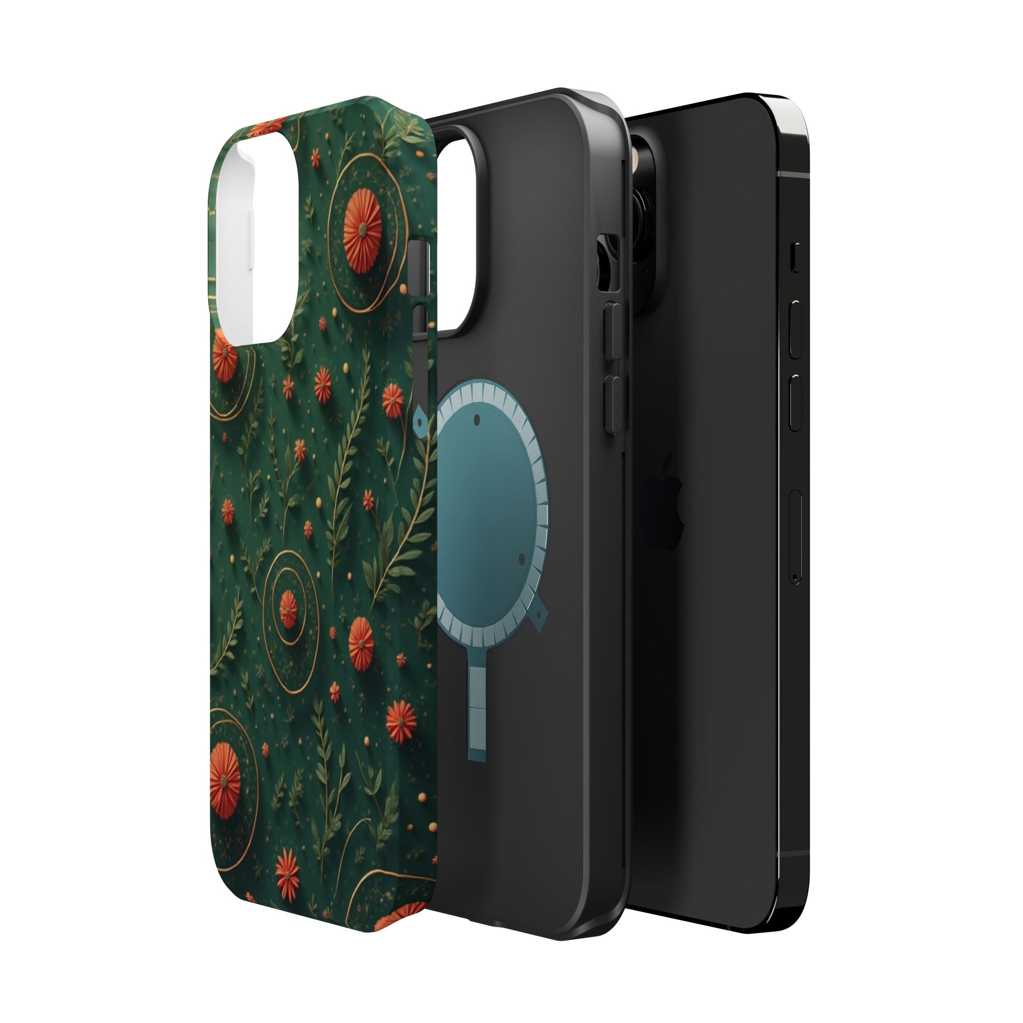 Floral Green Magnetic Impact Phone Case — Protective Botanical Design