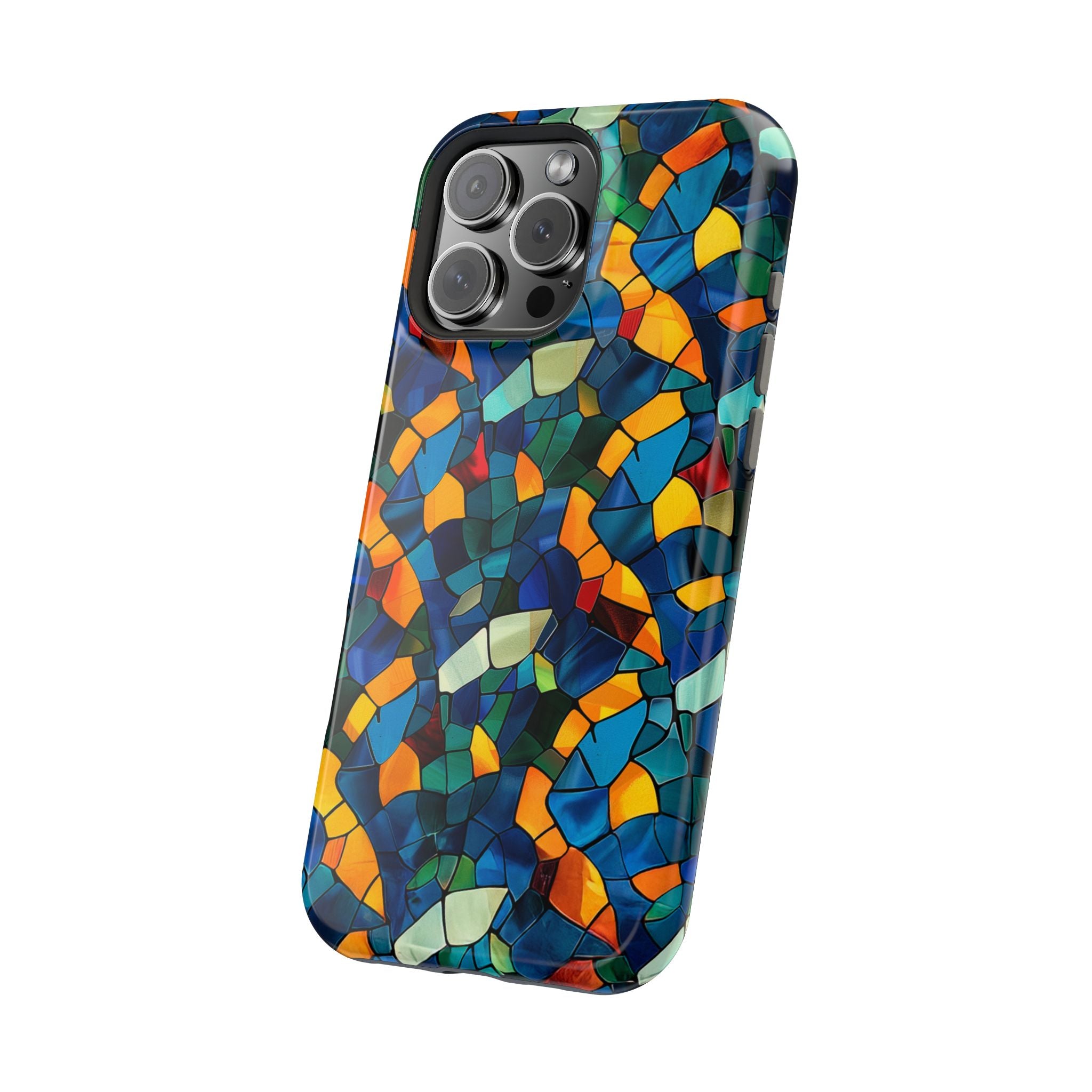 Stained Glass Mosaic Magnetic Impact Phone Case — Durable Protective Cover