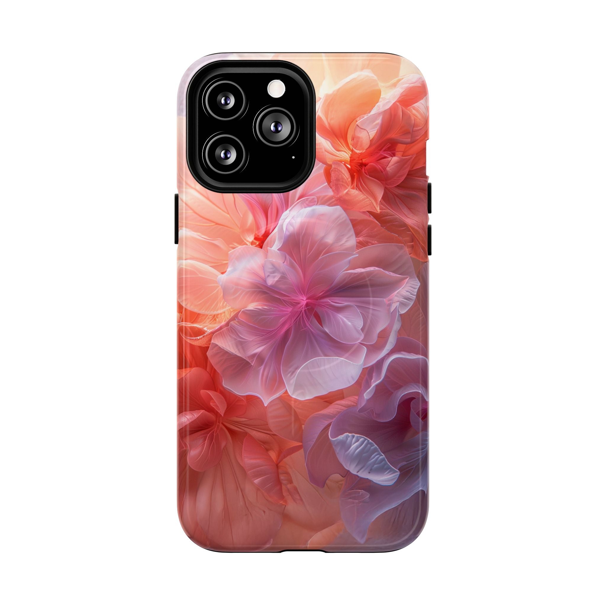 Floral Dream Tough Magnetic Phone Case — Pink Peach Petal Design