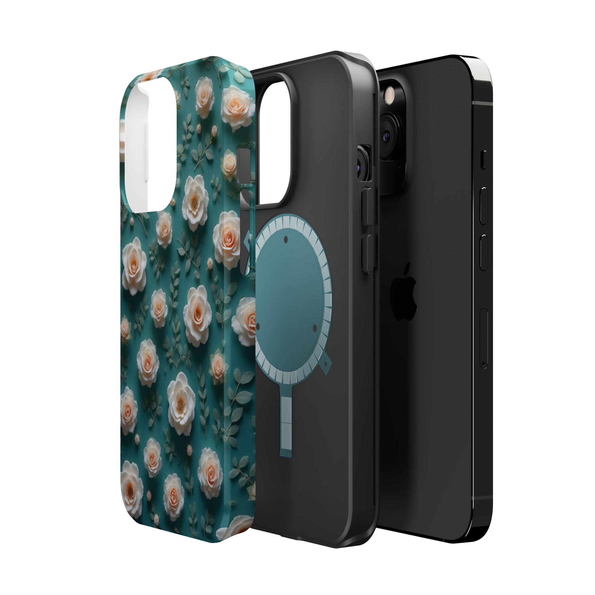 Floral Rose Pattern Magnetic Impact-Resistant Phone Case