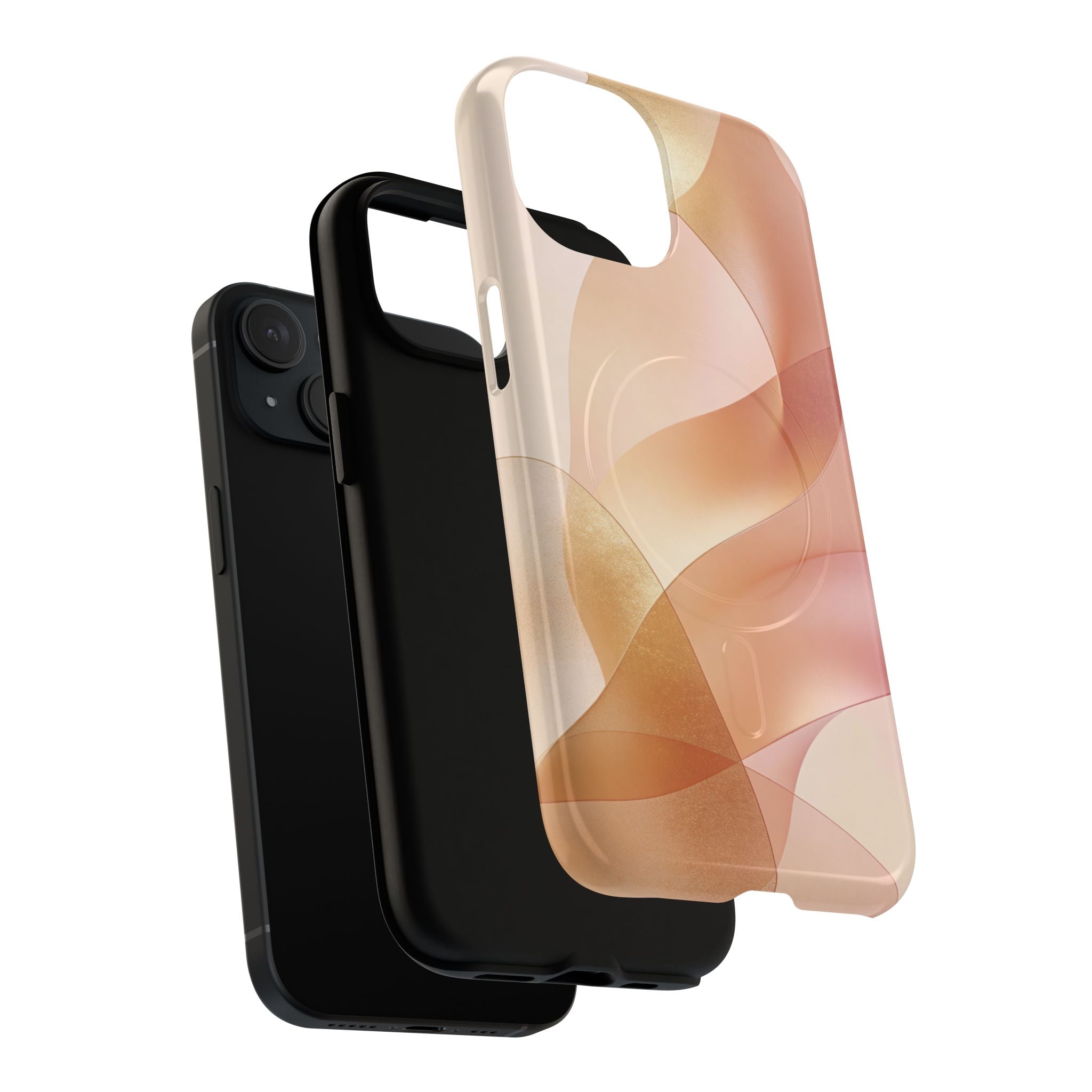 Magnetic Tough Phone Case — Abstract Peach Wave Armor