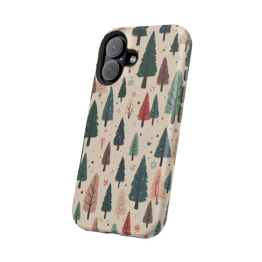 Forest Pattern Magnetic Impact-Resistant Phone Case — Winter Tree Design