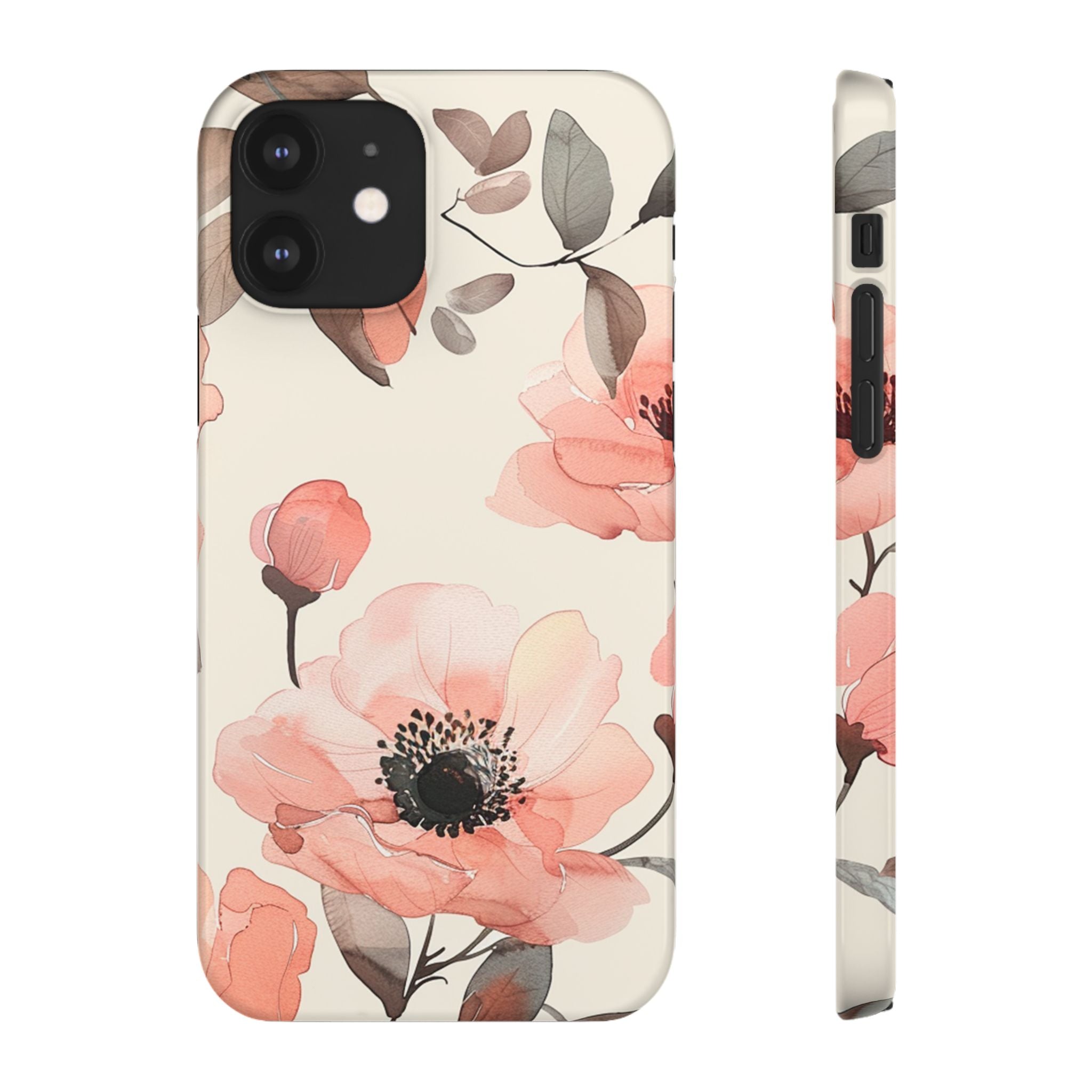 Floral Snap Phone Case — Blush Watercolor Poppies