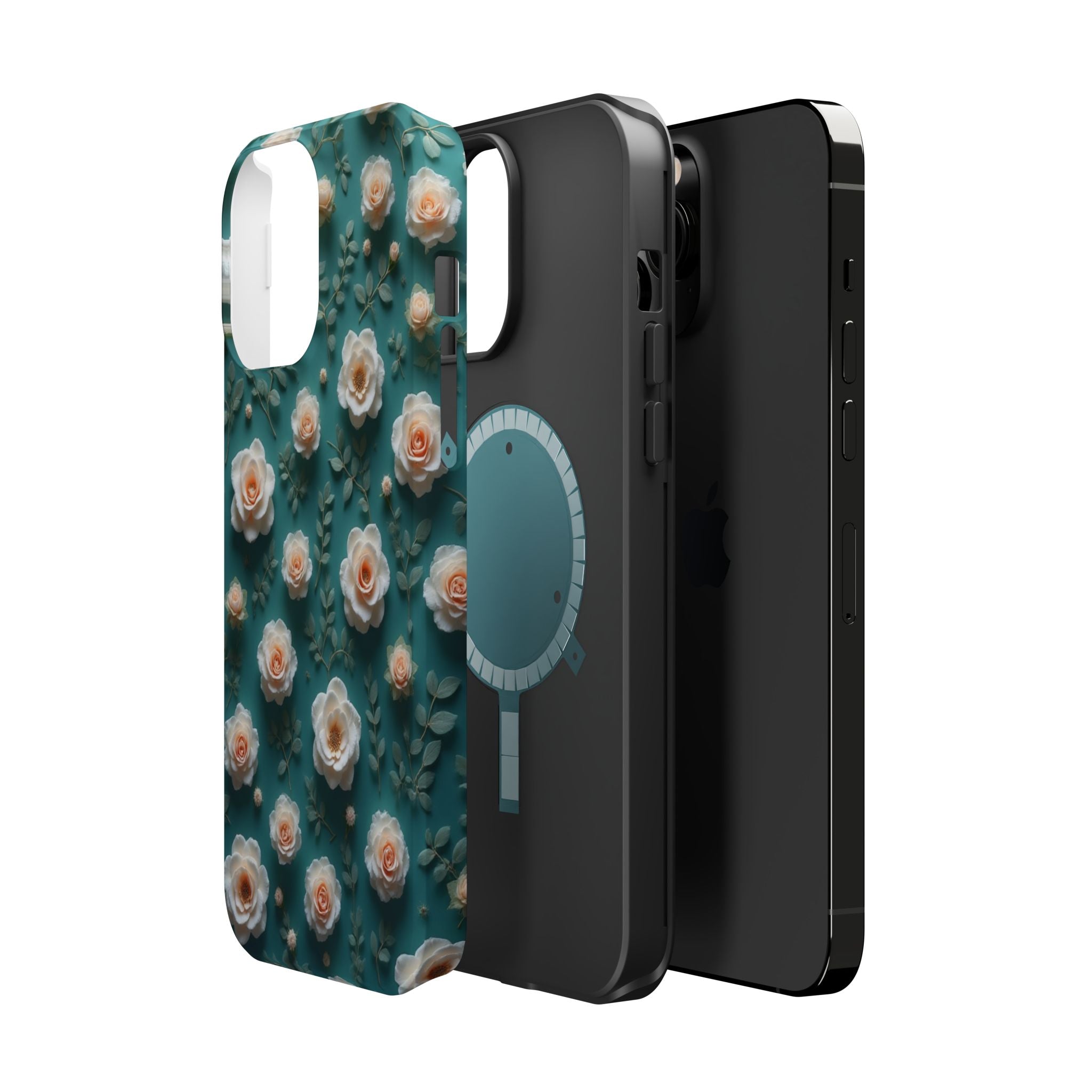 Floral Rose Pattern Magnetic Impact-Resistant Phone Case