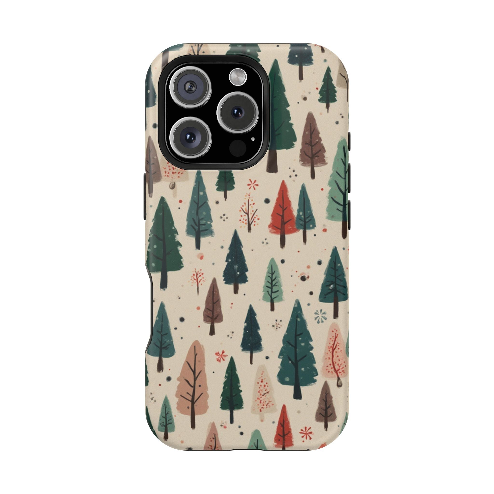 Forest Pattern Magnetic Impact-Resistant Phone Case — Winter Tree Design