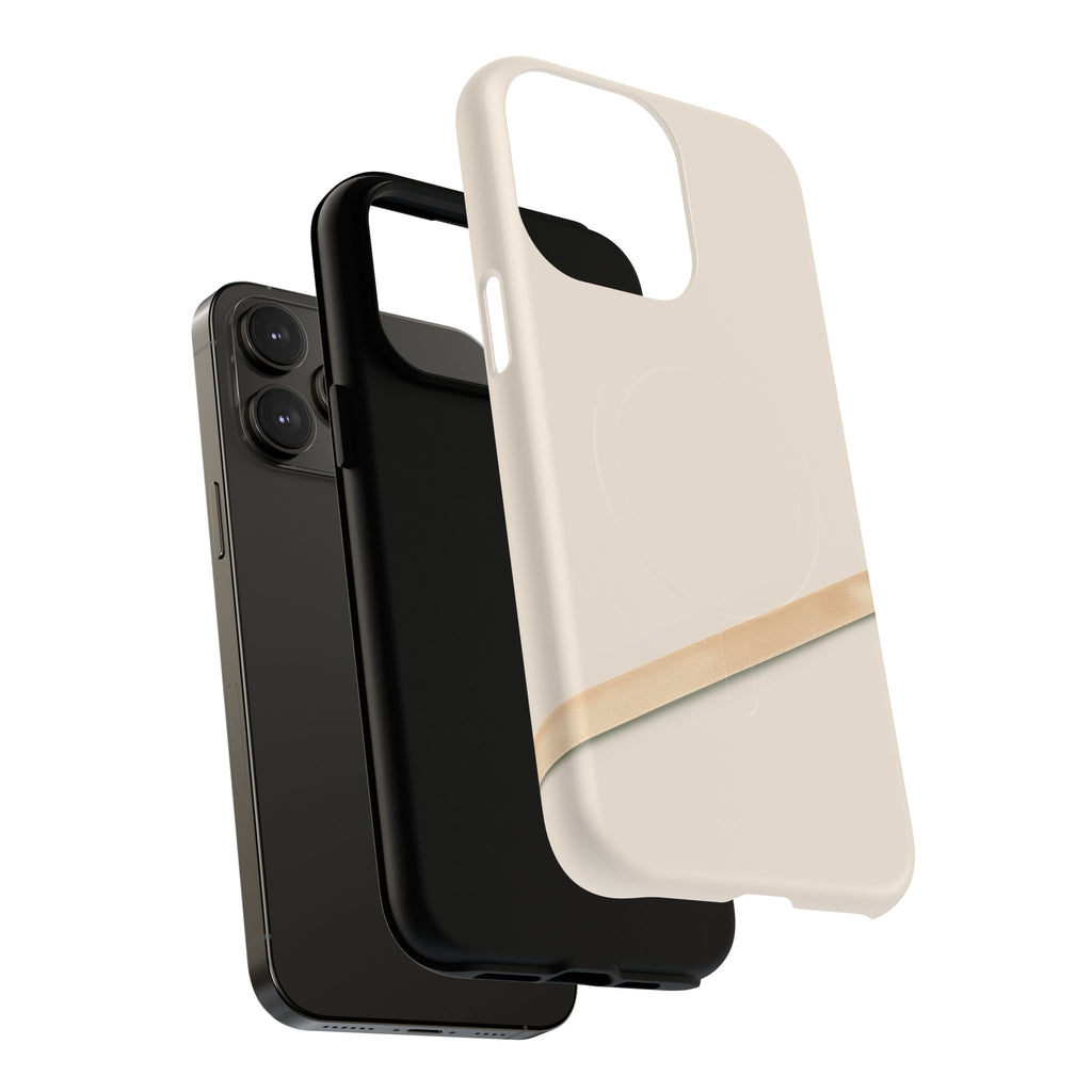 MagSafe Tough Phone Case — Sleek Sandstone with Gold Accent