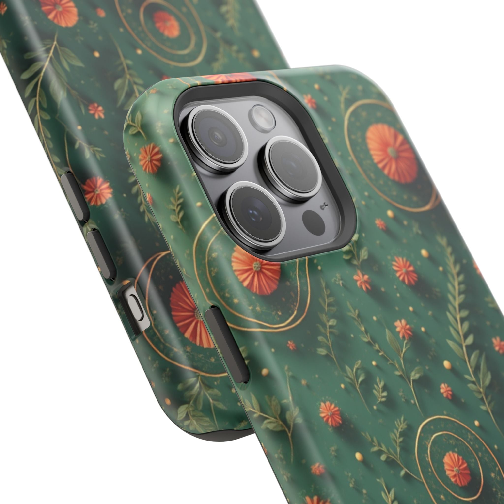 Floral Green Magnetic Impact Phone Case — Protective Botanical Design