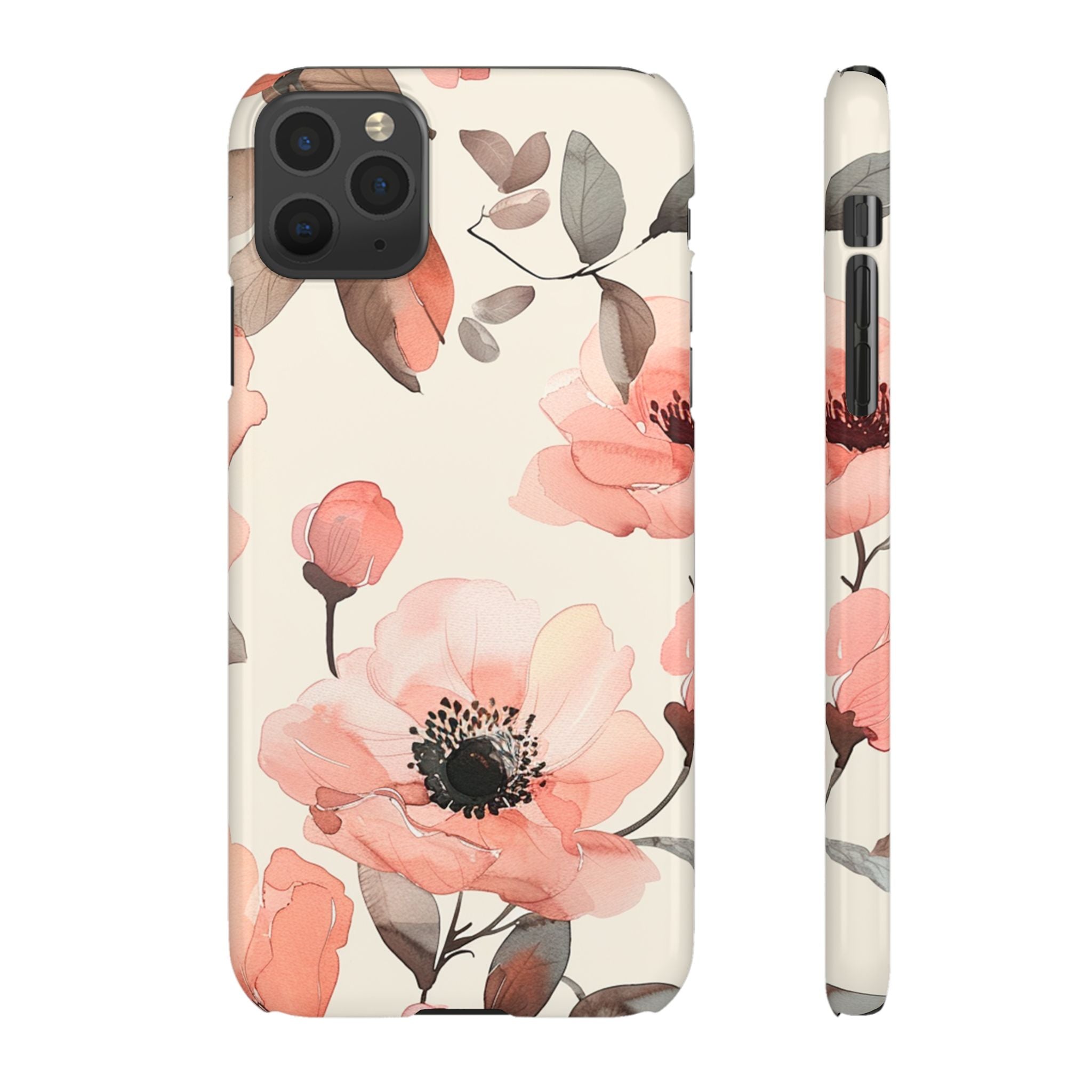 Floral Snap Phone Case — Blush Watercolor Poppies