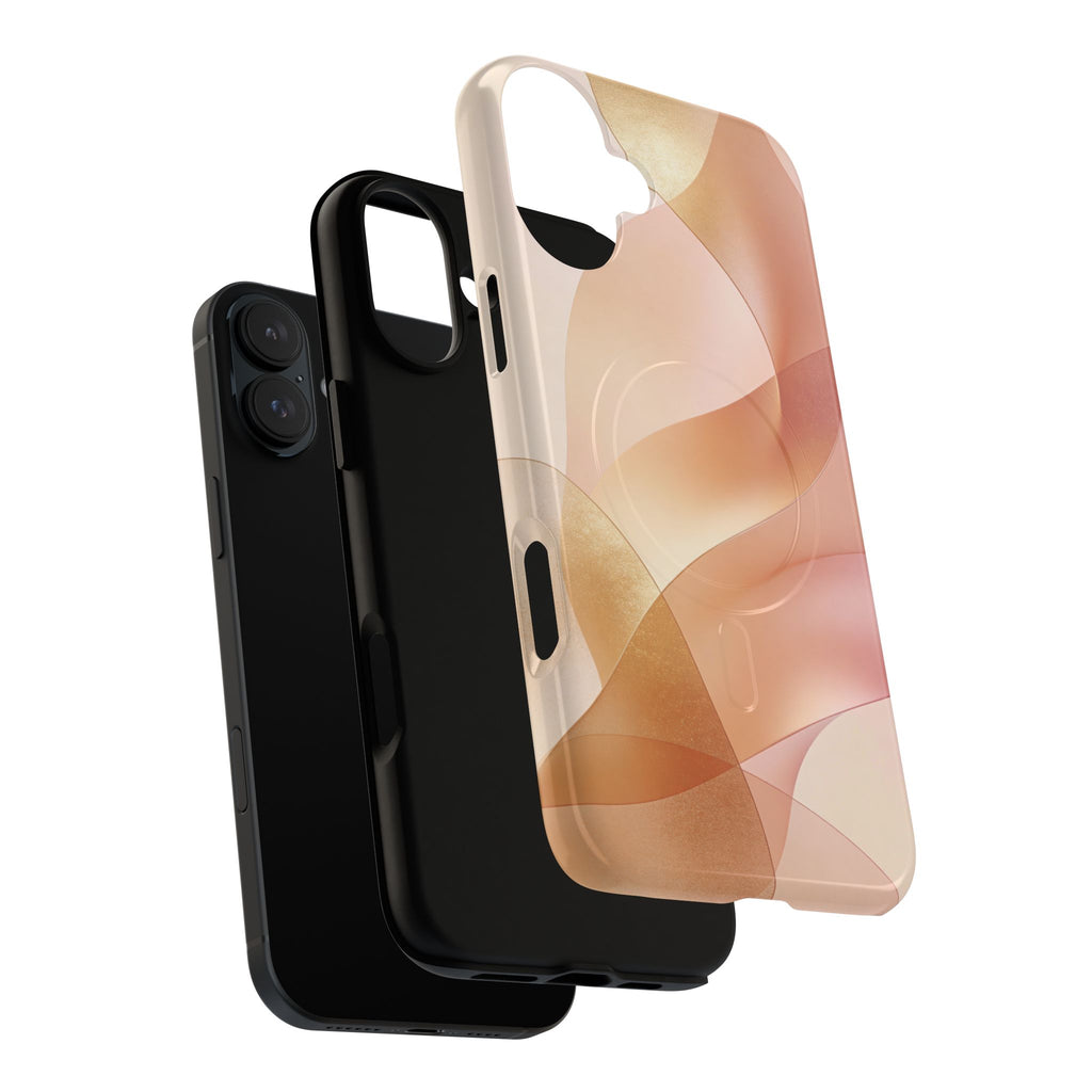 Magnetic Tough Phone Case — Abstract Peach Wave Armor