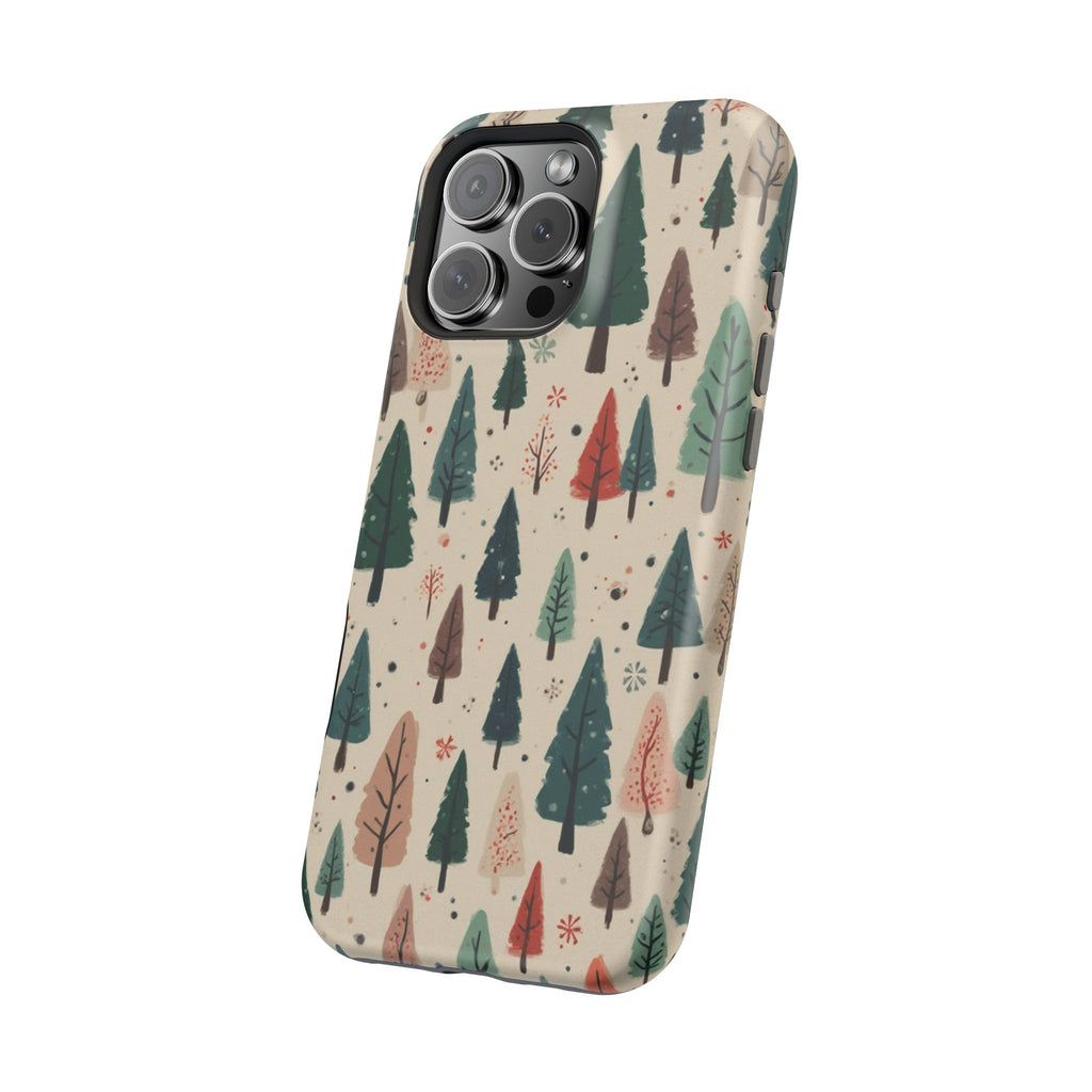 Forest Pattern Magnetic Impact-Resistant Phone Case — Winter Tree Design